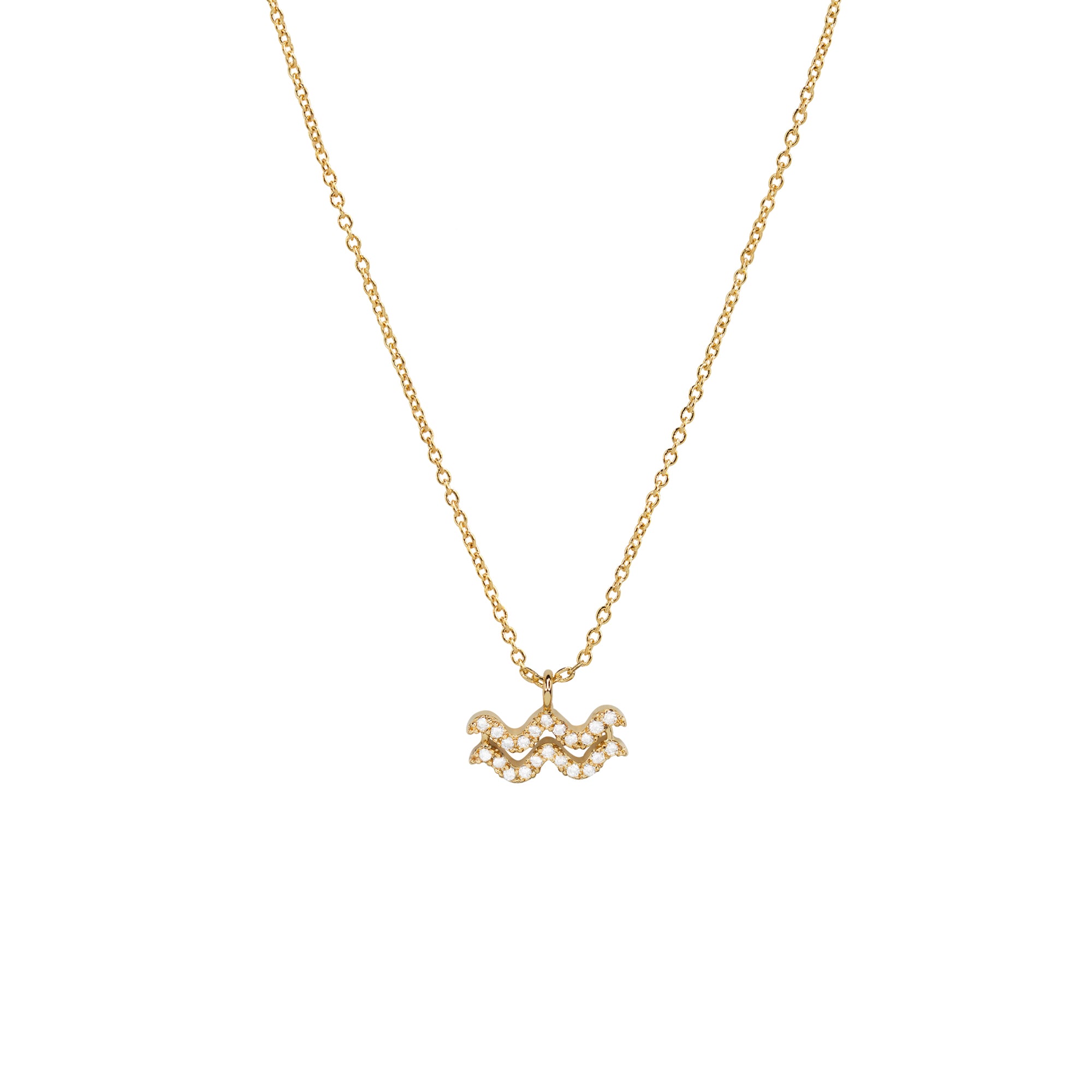 Zodiac Sign Constellation Necklace aquarius gold