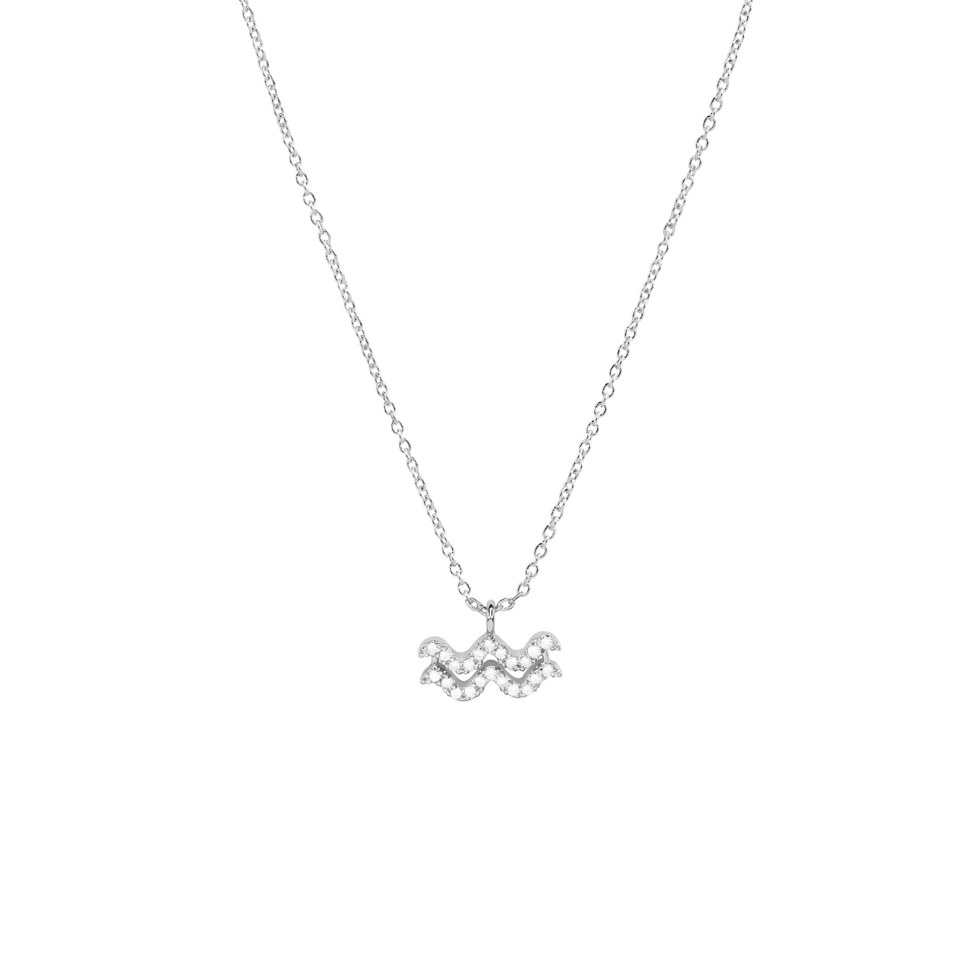 Zodiac Sign Constellation Necklace aquarius white gold silver