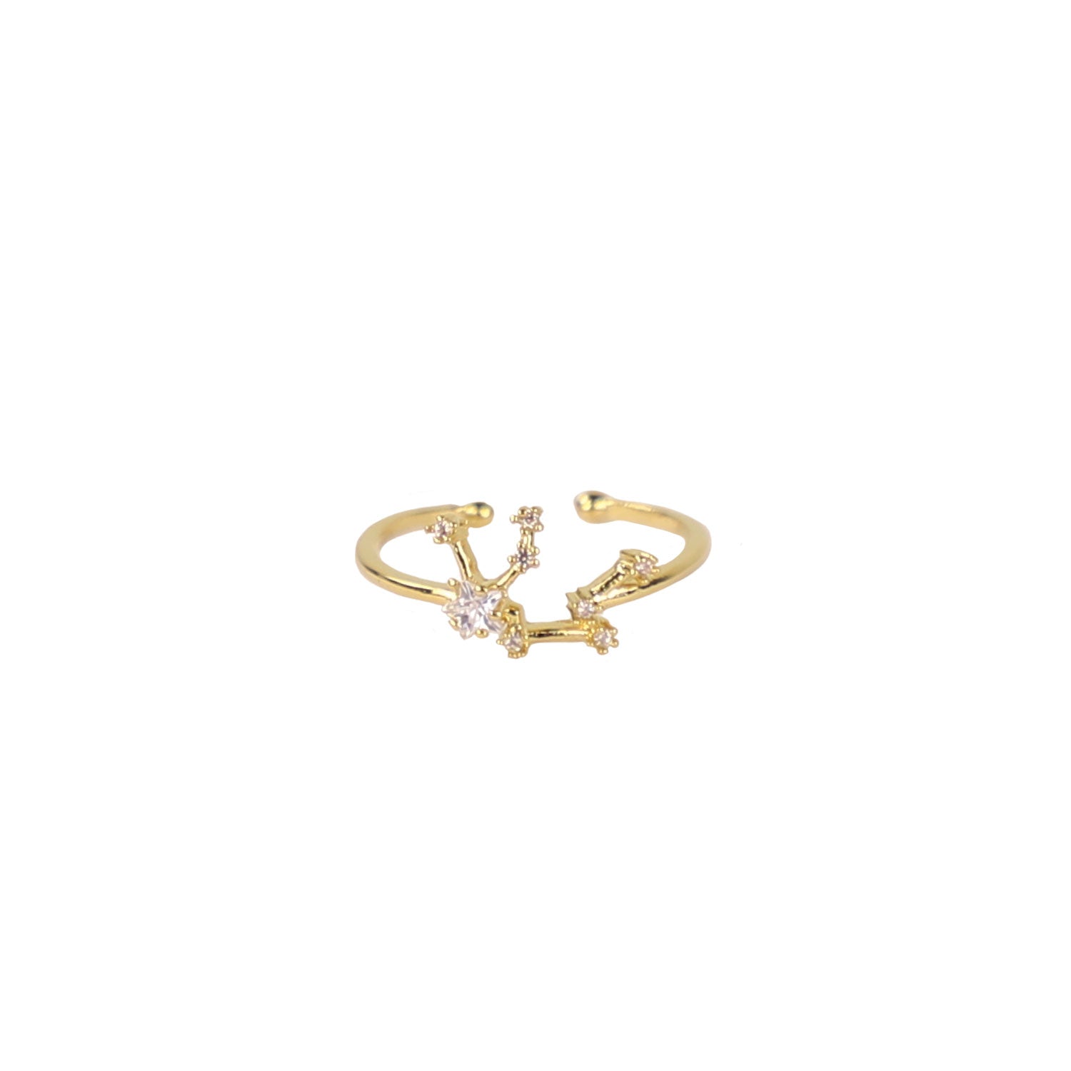 Zodiac Star Constellation Adjustable Ring aquarius gold