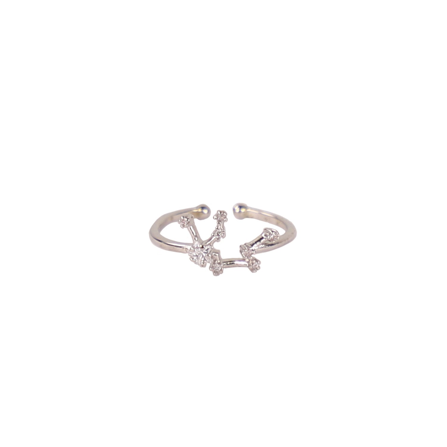 Zodiac Star Constellation Adjustable Ring aquarius silver