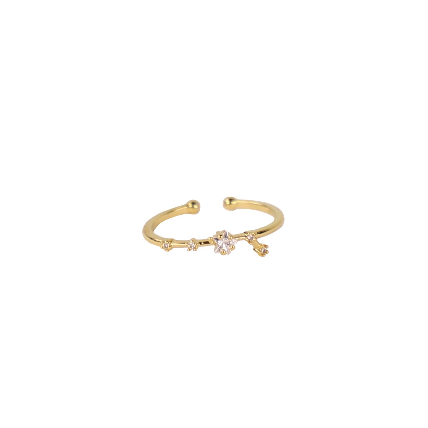 Zodiac Star Constellation Adjustable Ring aries gold