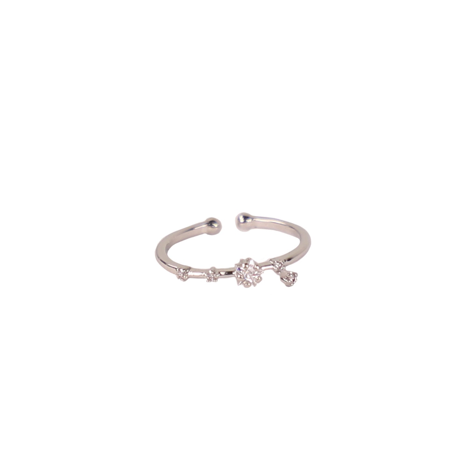 Zodiac Star Constellation Adjustable Ring aries silver