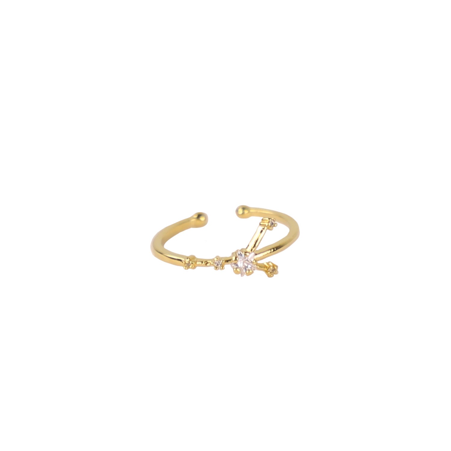 Zodiac Star Constellation Adjustable Ring cancer gold