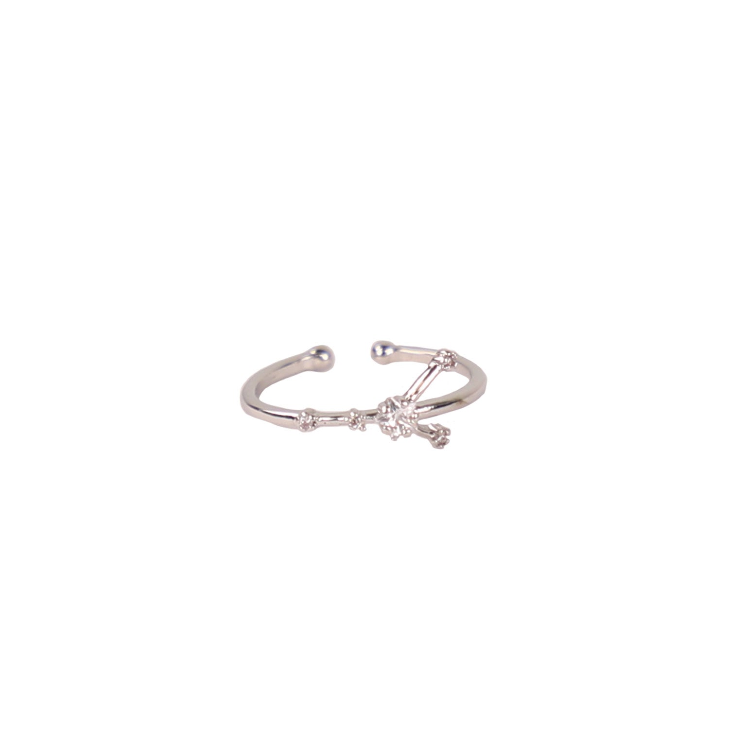 Zodiac Star Constellation Adjustable Ring cancer silver