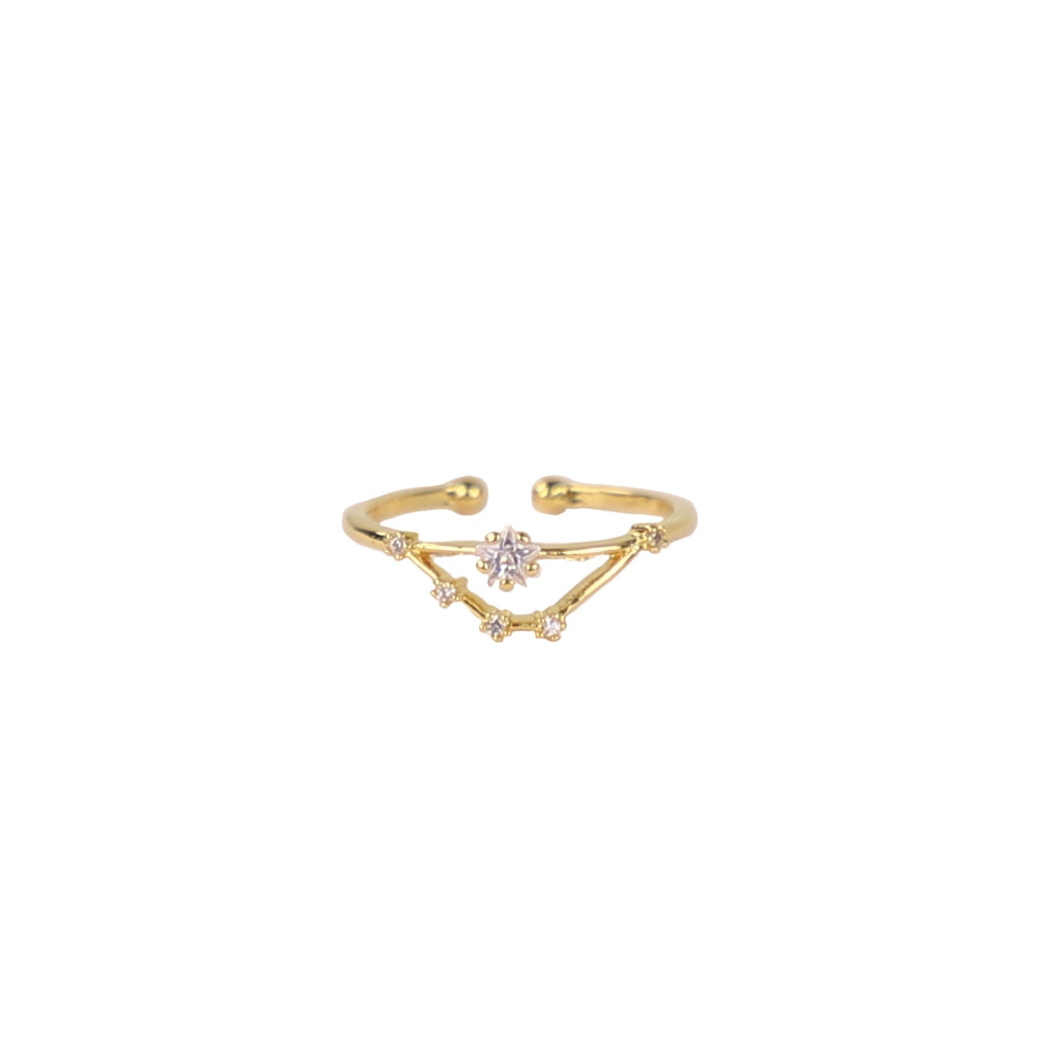 Zodiac Star Constellation Adjustable Ring capricorn gold