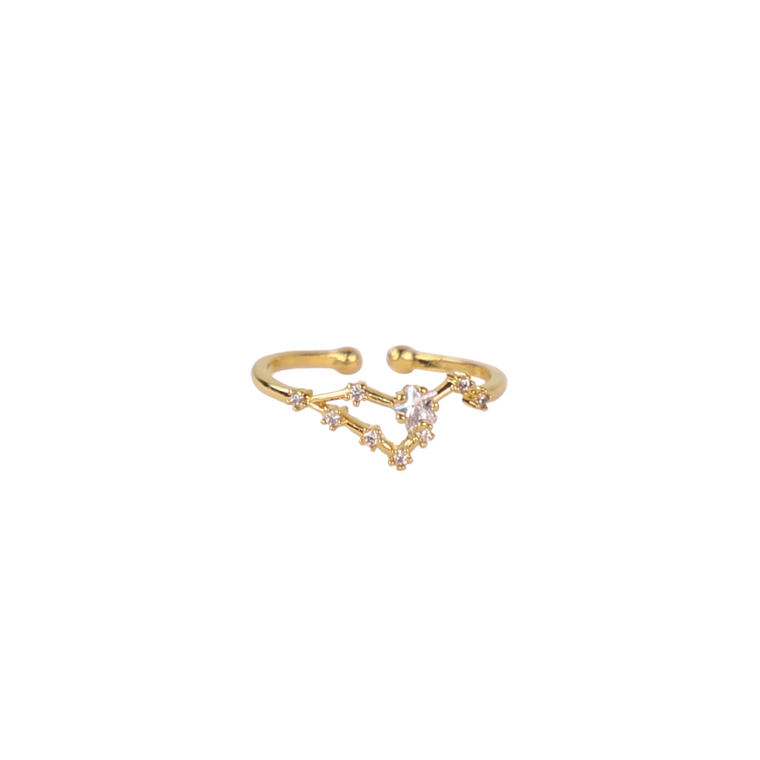 Zodiac Star Constellation Adjustable Ring leo gold