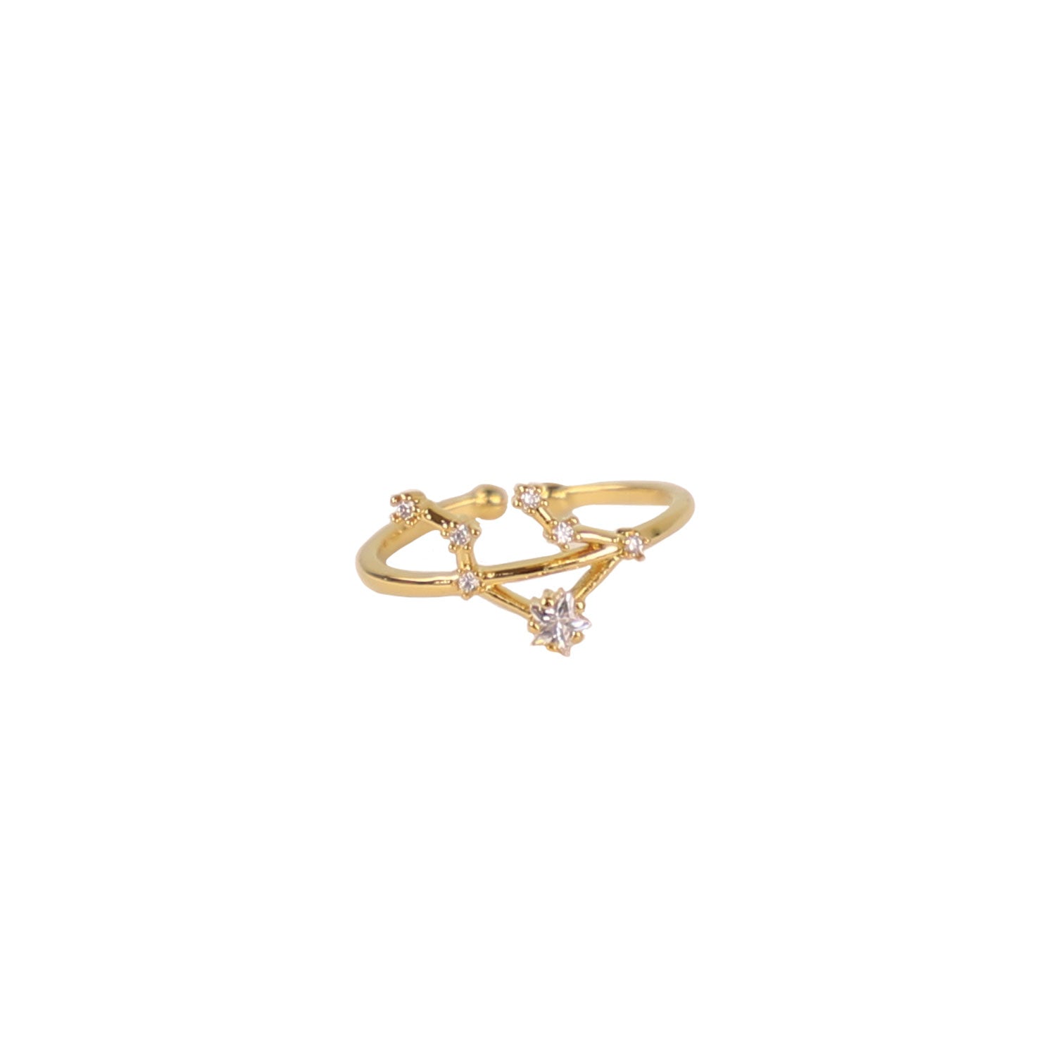 Zodiac Star Constellation Adjustable Ring libra gold