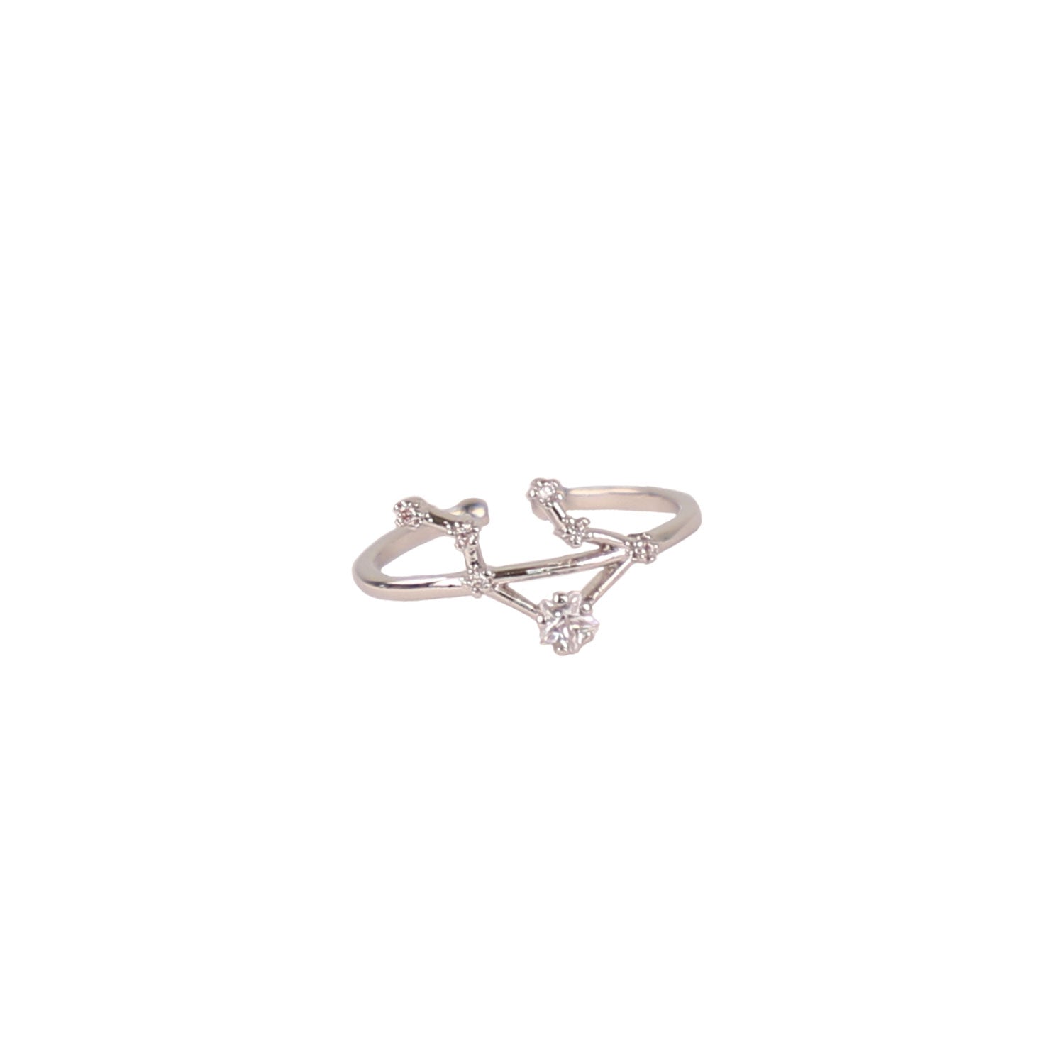 Zodiac Star Constellation Adjustable Ring libra silver