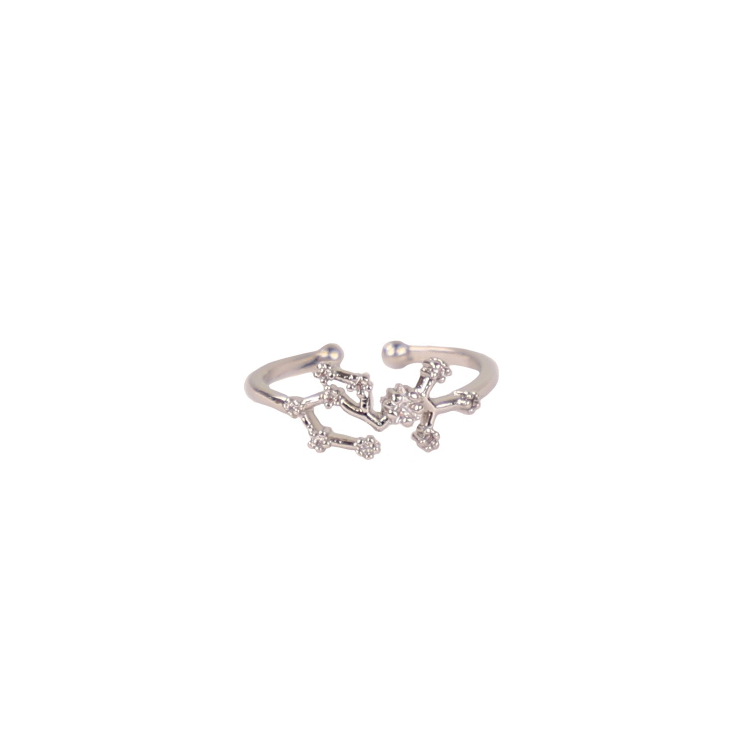 Zodiac Star Constellation Adjustable Ring sagittarius silver