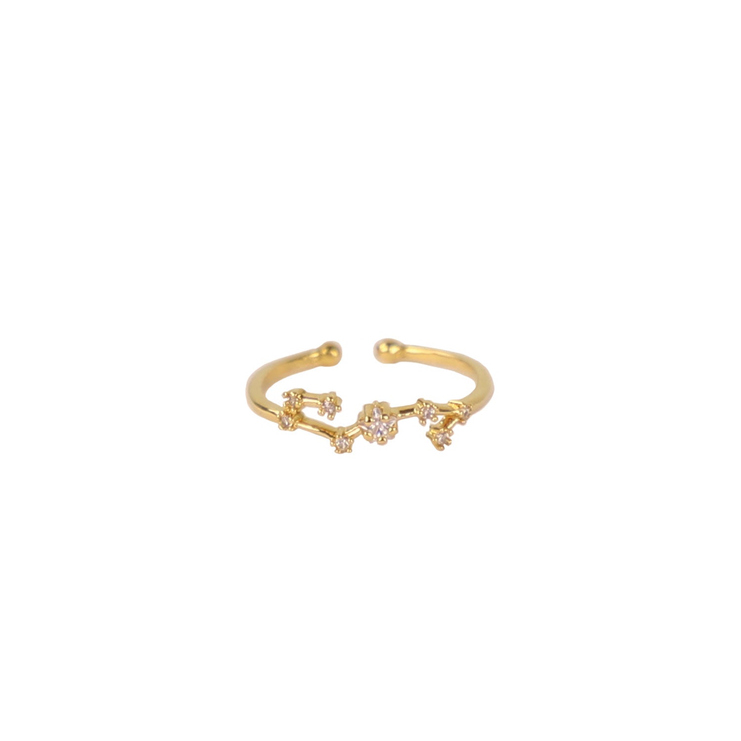 Zodiac Star Constellation Adjustable Ring scorpio gold