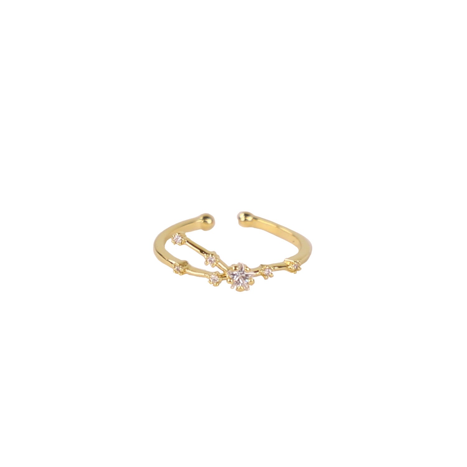 Zodiac Star Constellation Adjustable Ring taurus gold