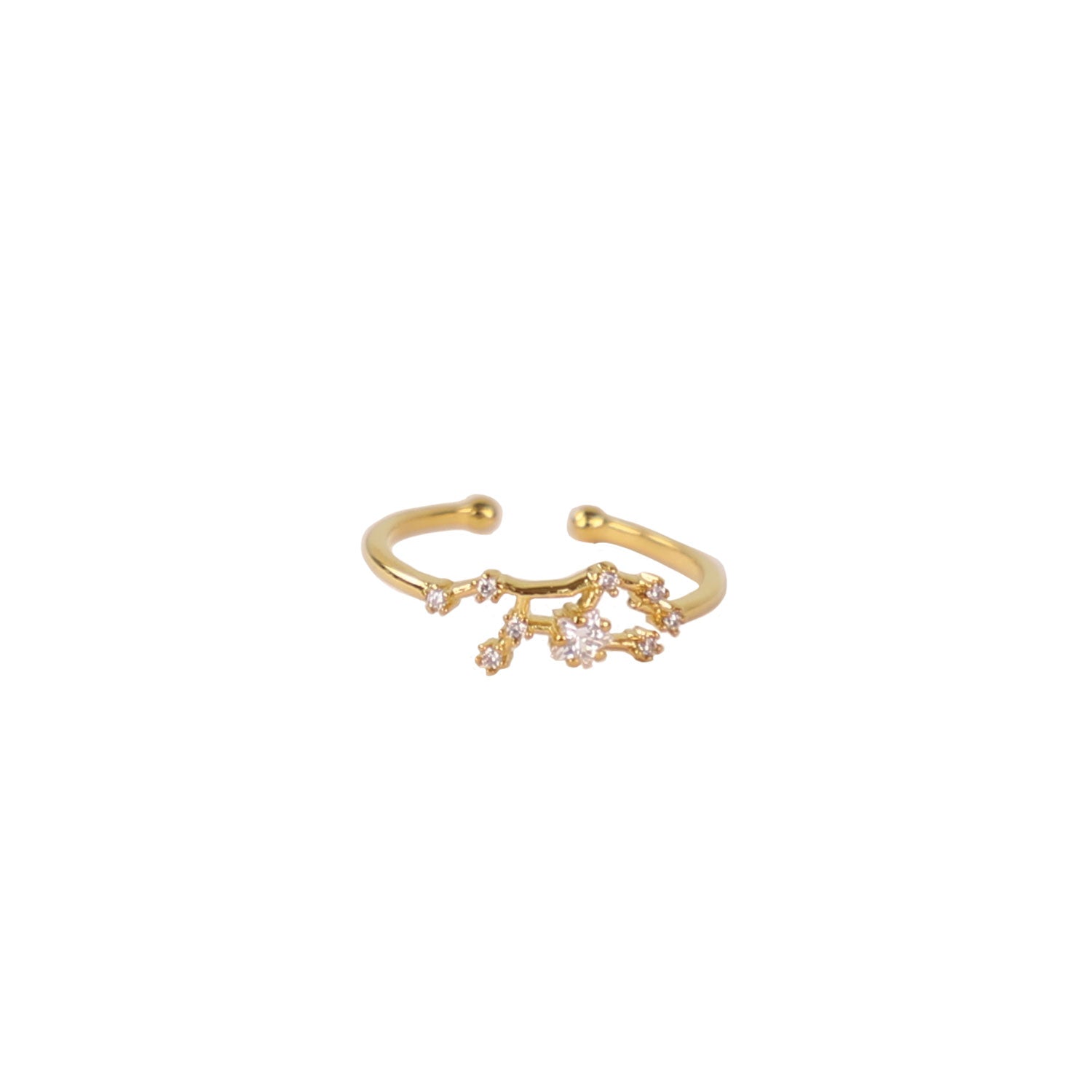 Zodiac Star Constellation Adjustable Ring virgo gold