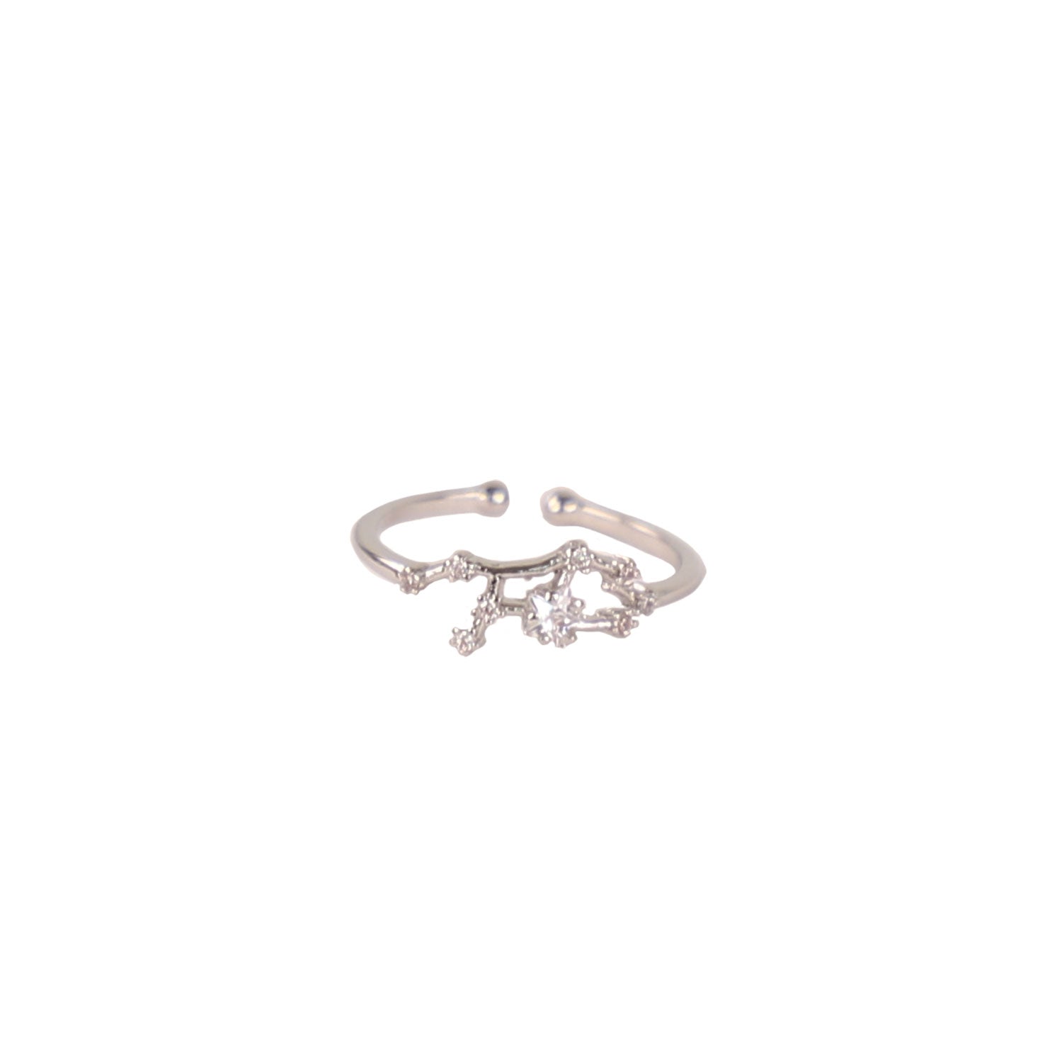 Zodiac Star Constellation Adjustable Ring virgo silver