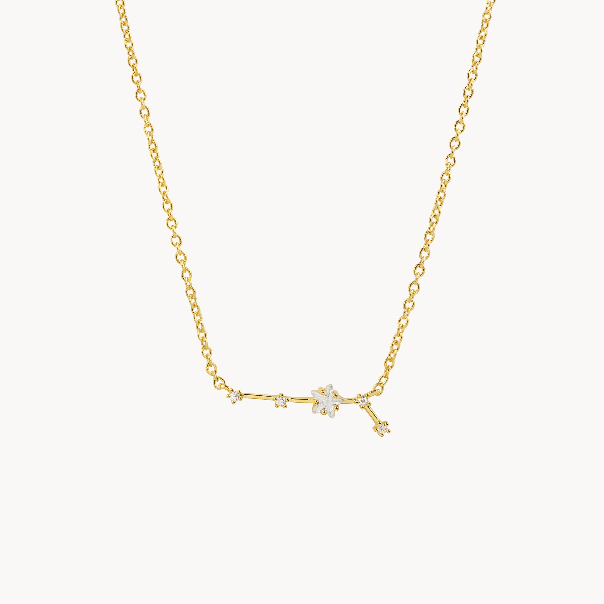 Zodiac Star Constellation Necklace aries gold