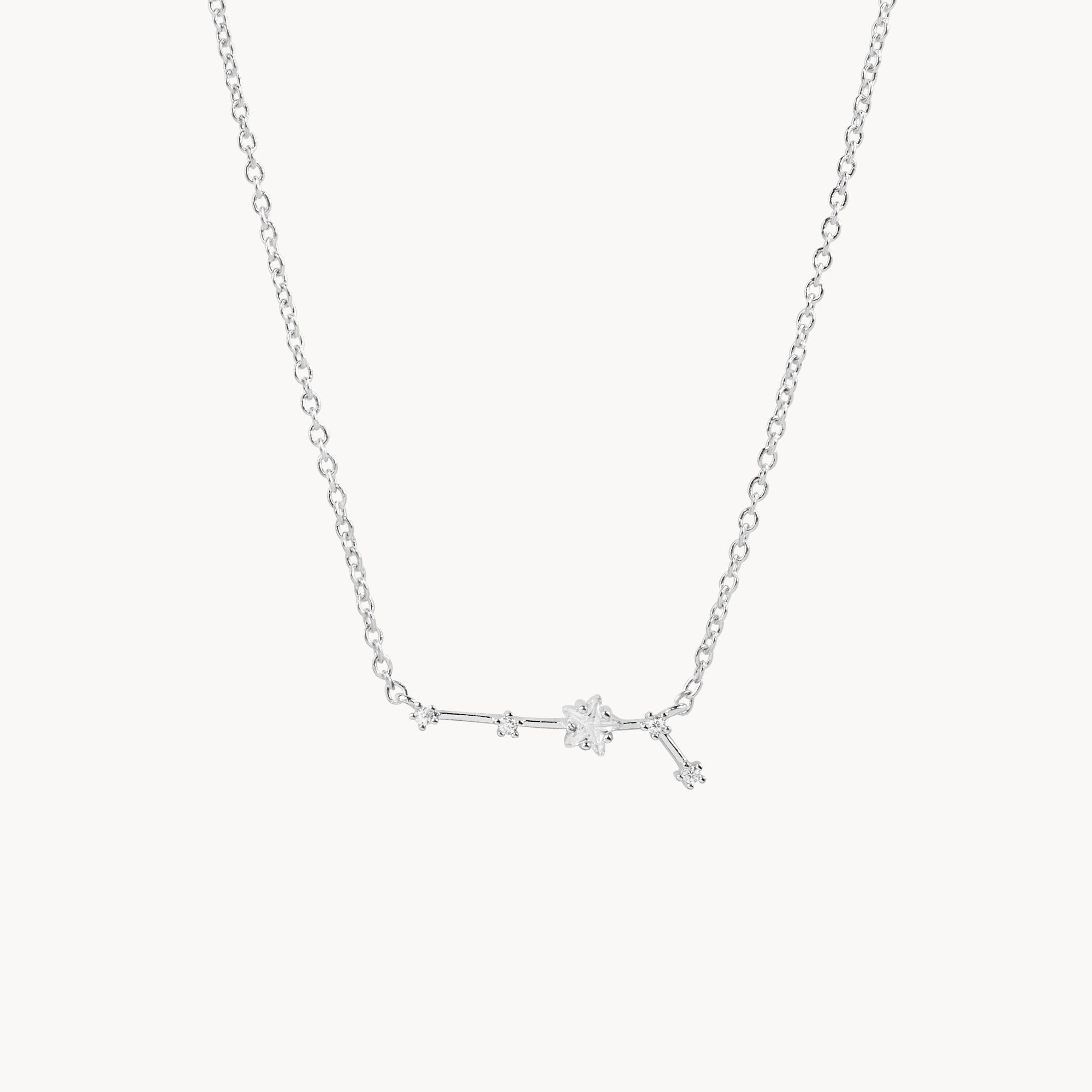 Zodiac Star Constellation Necklace aries silver