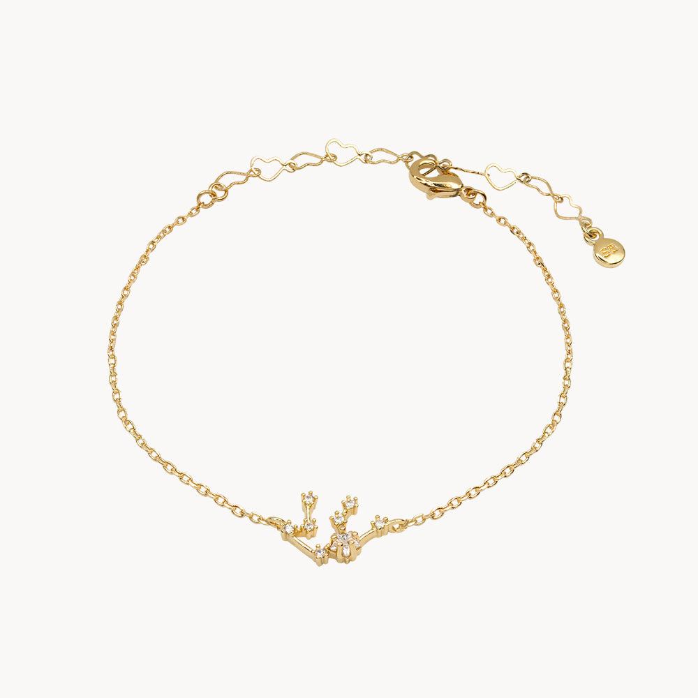 Zodiac Star Constellation Bracelet aquarius gold