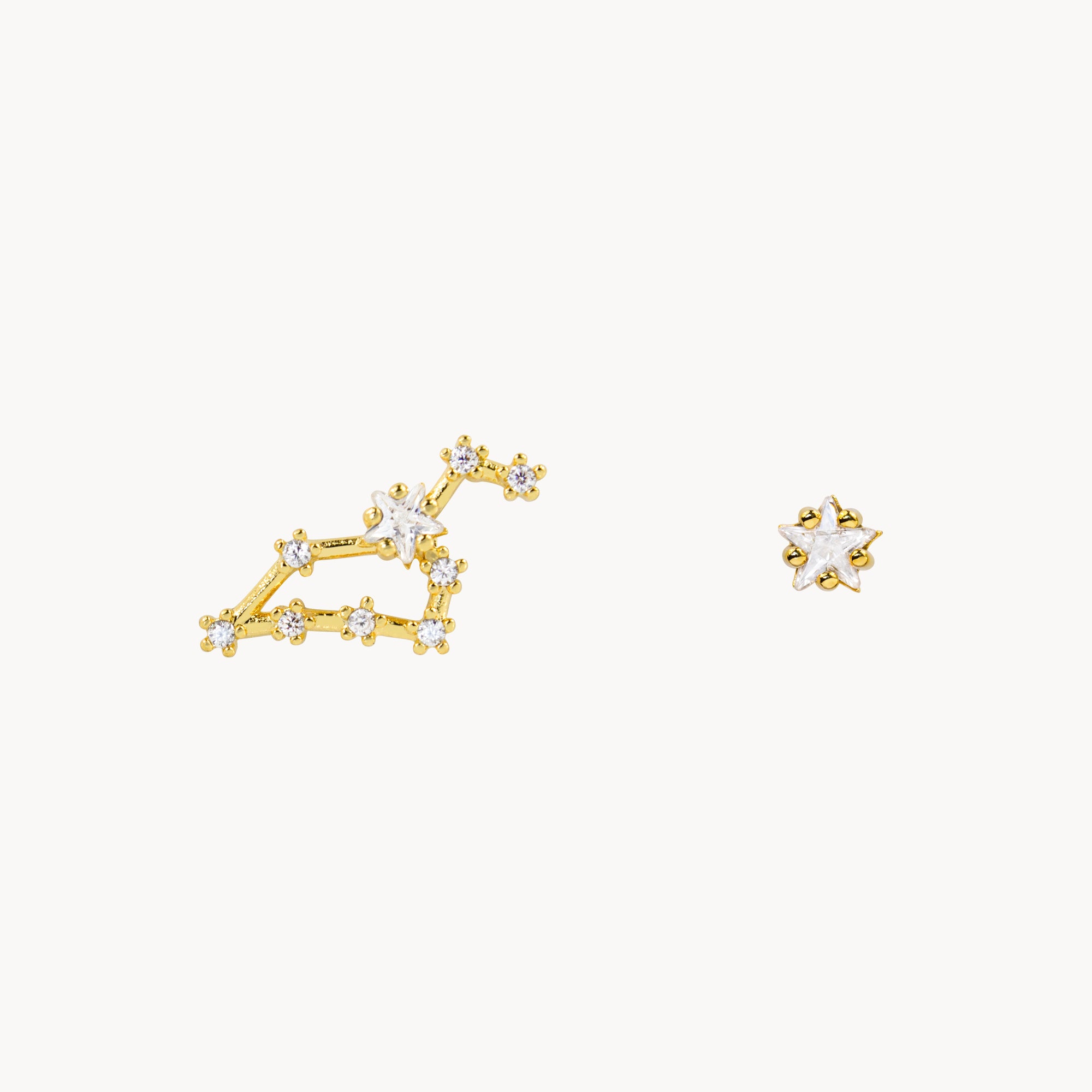 Zodiac Star Constellation Earring leo gold