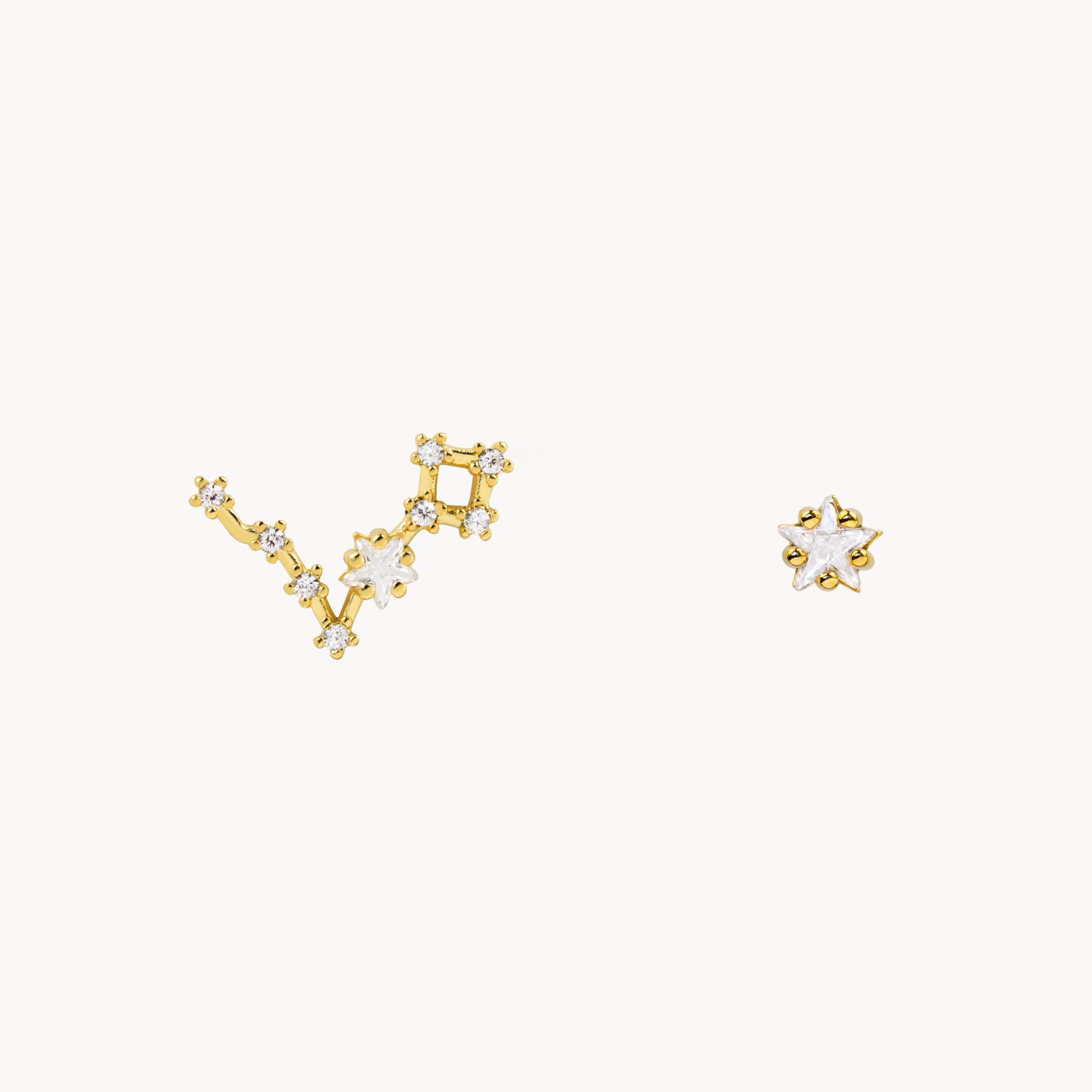 Zodiac Star Constellation Earring pisces gold