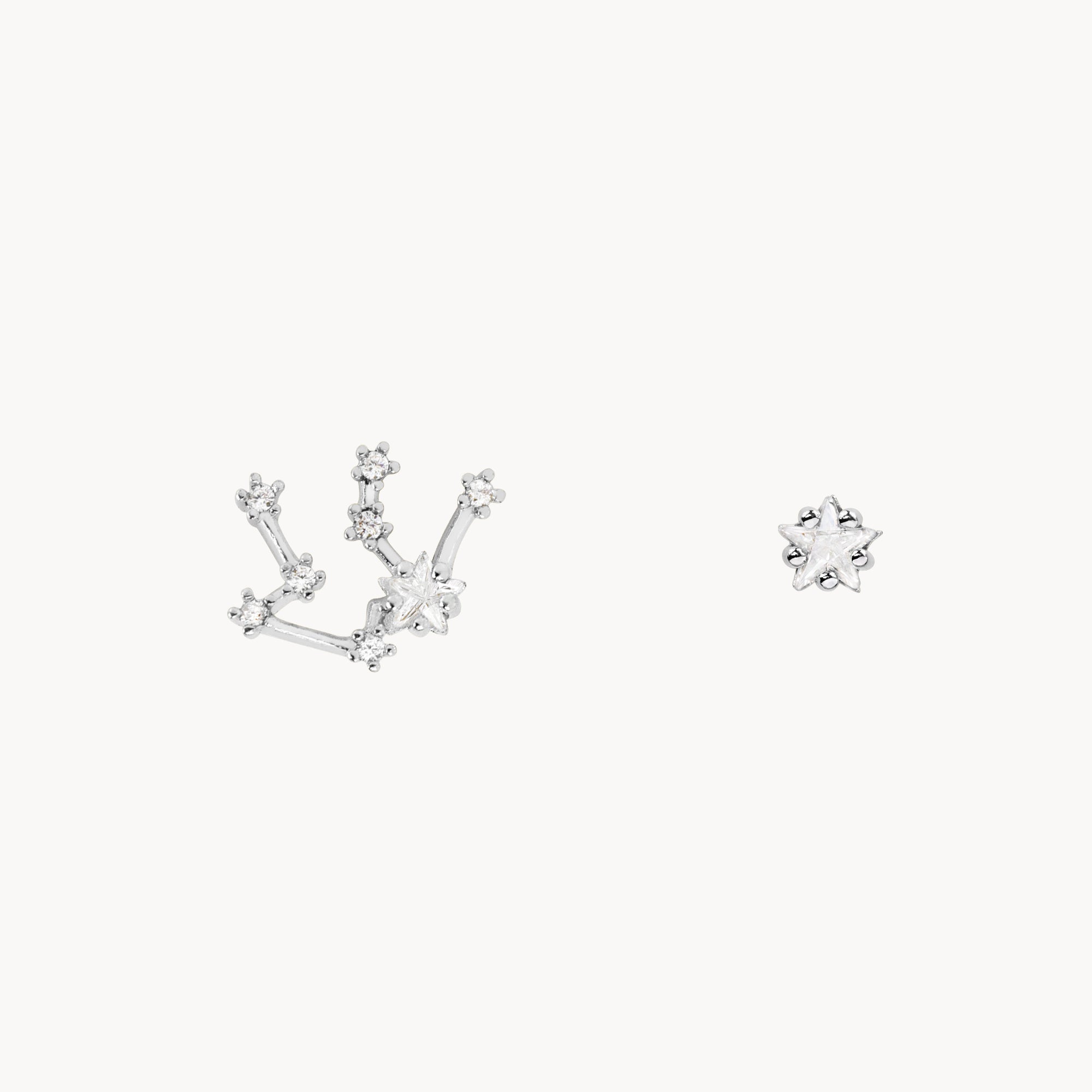 Zodiac Star Constellation Earring aquarius silver