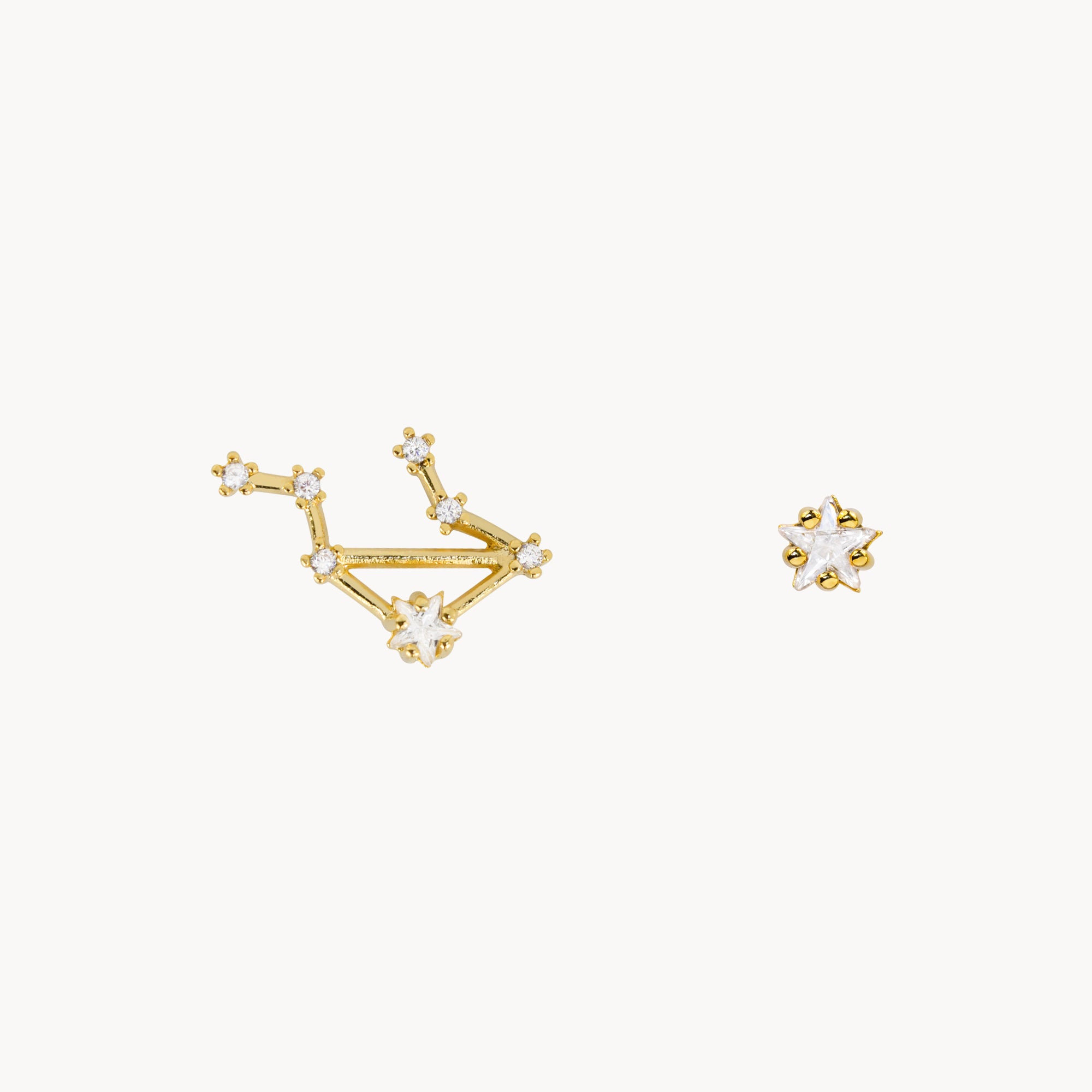 Zodiac Star Constellation Earring libra gold