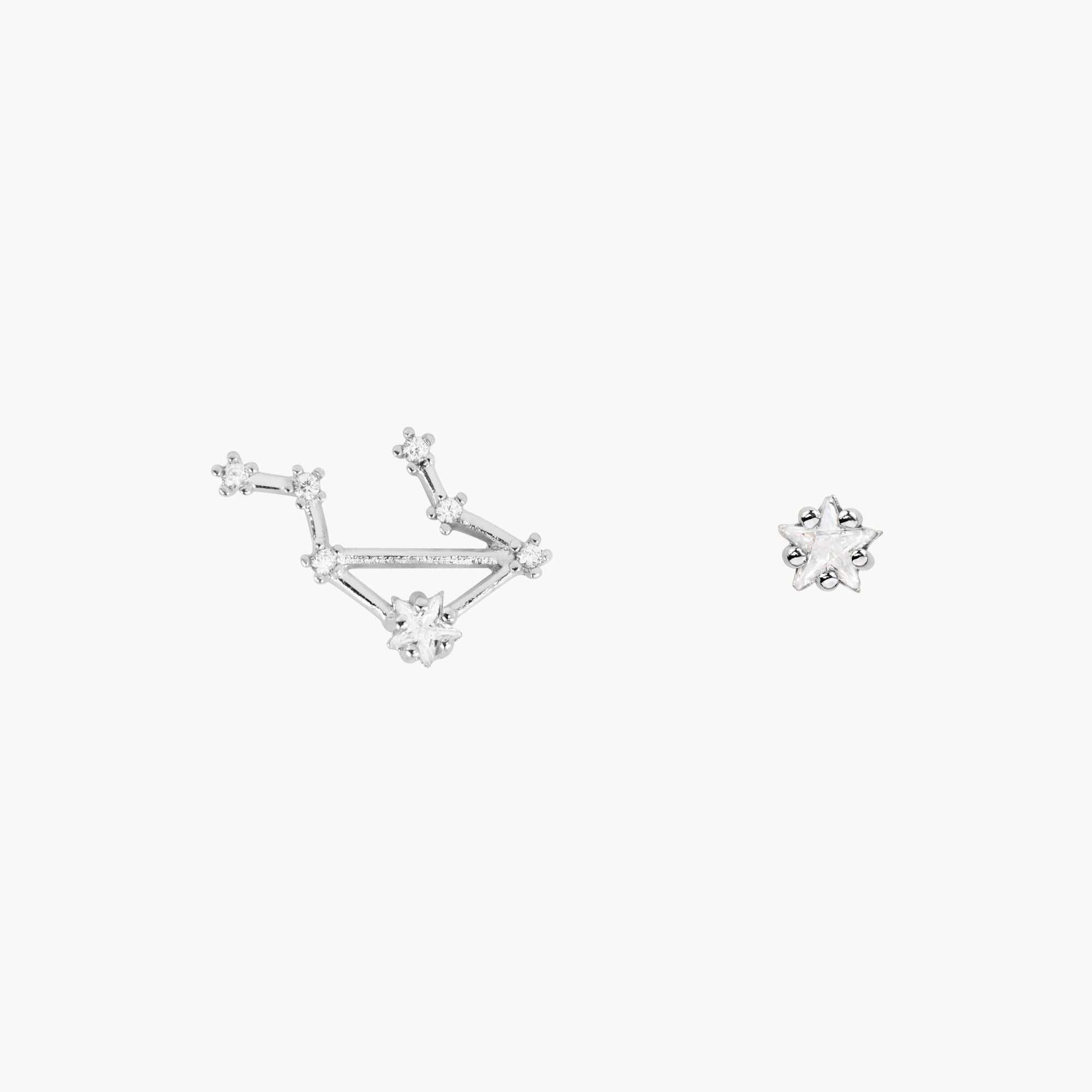 Zodiac Star Constellation Earring libra silver