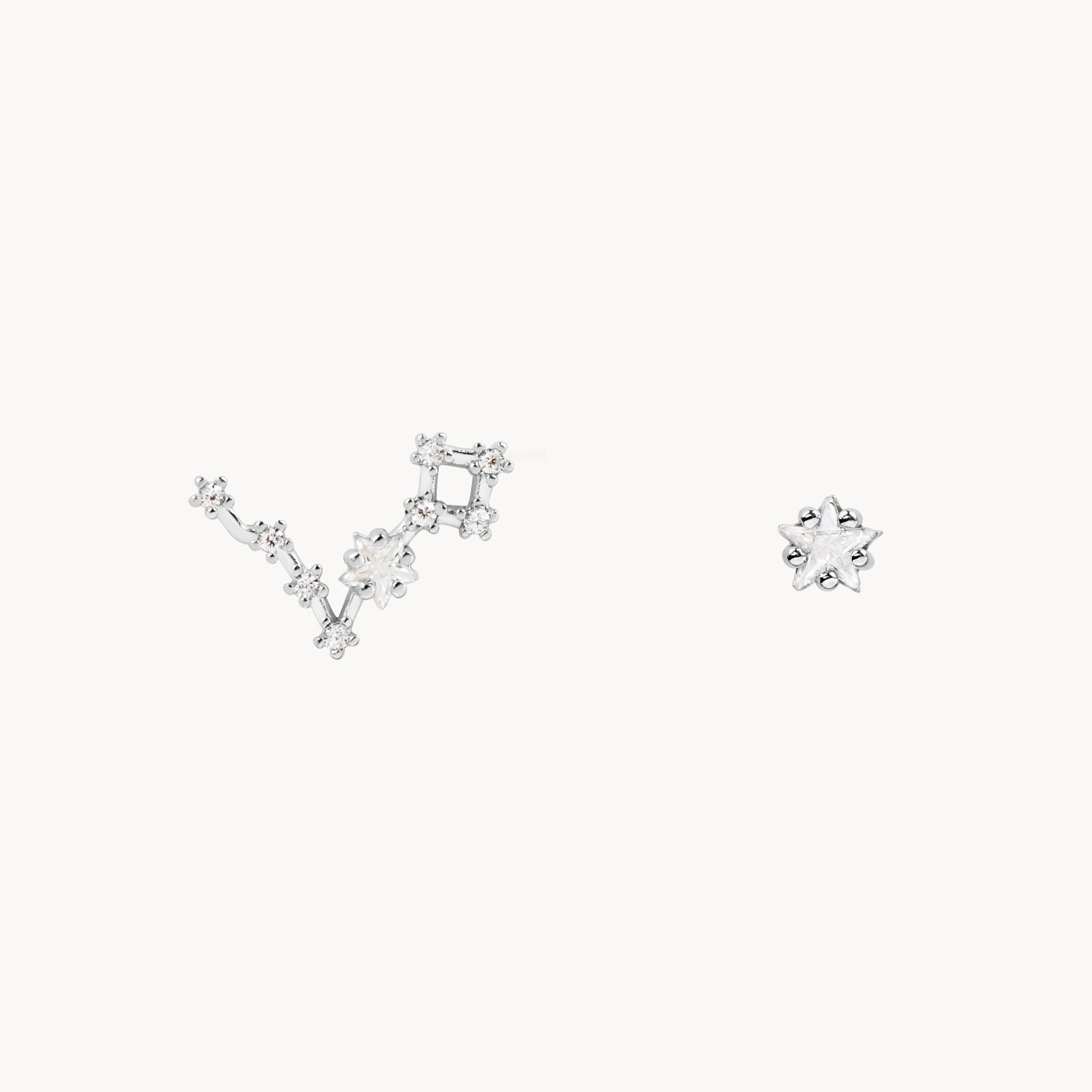 Zodiac Star Constellation Earring pisces silver