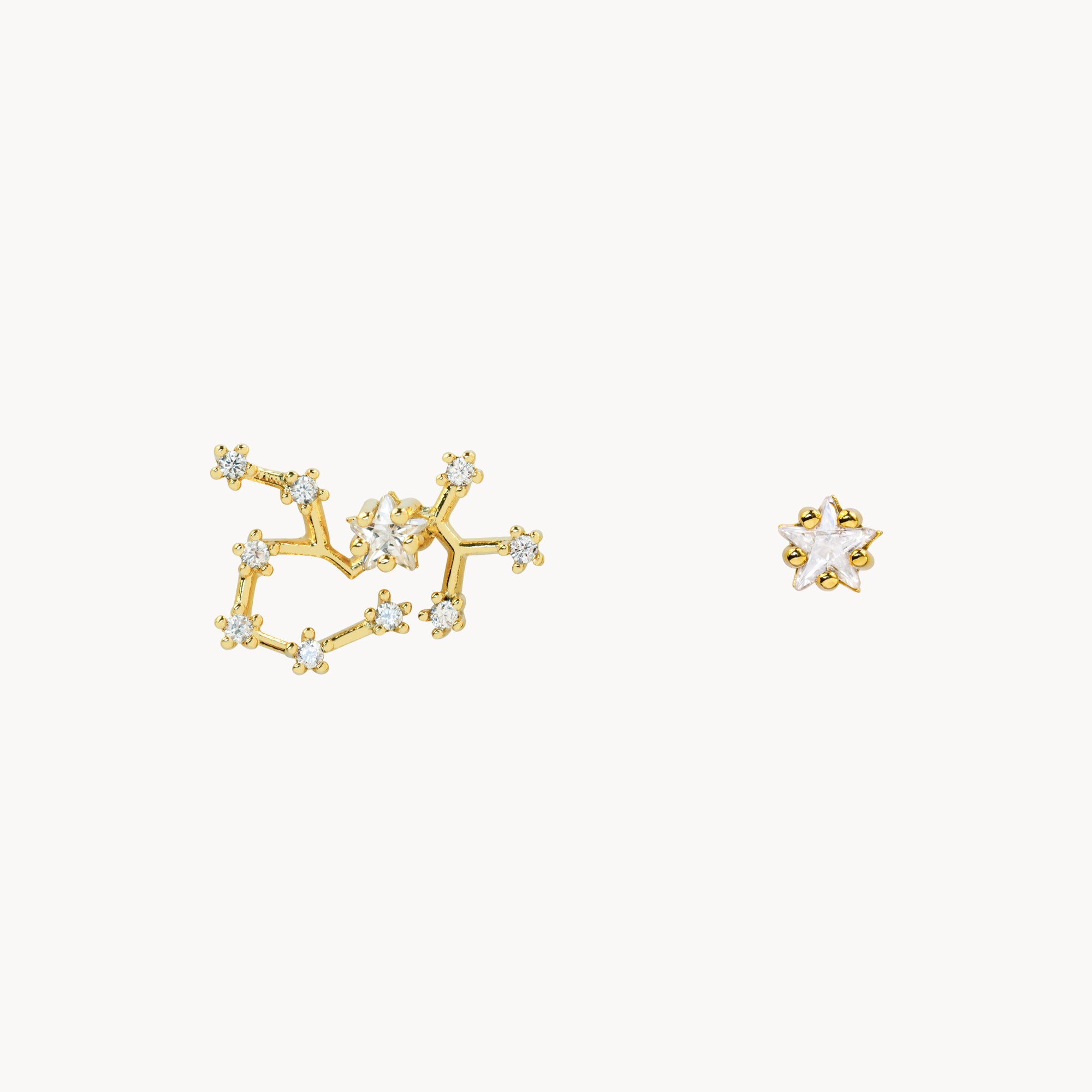 Zodiac Star Constellation Earring sagittarius gold