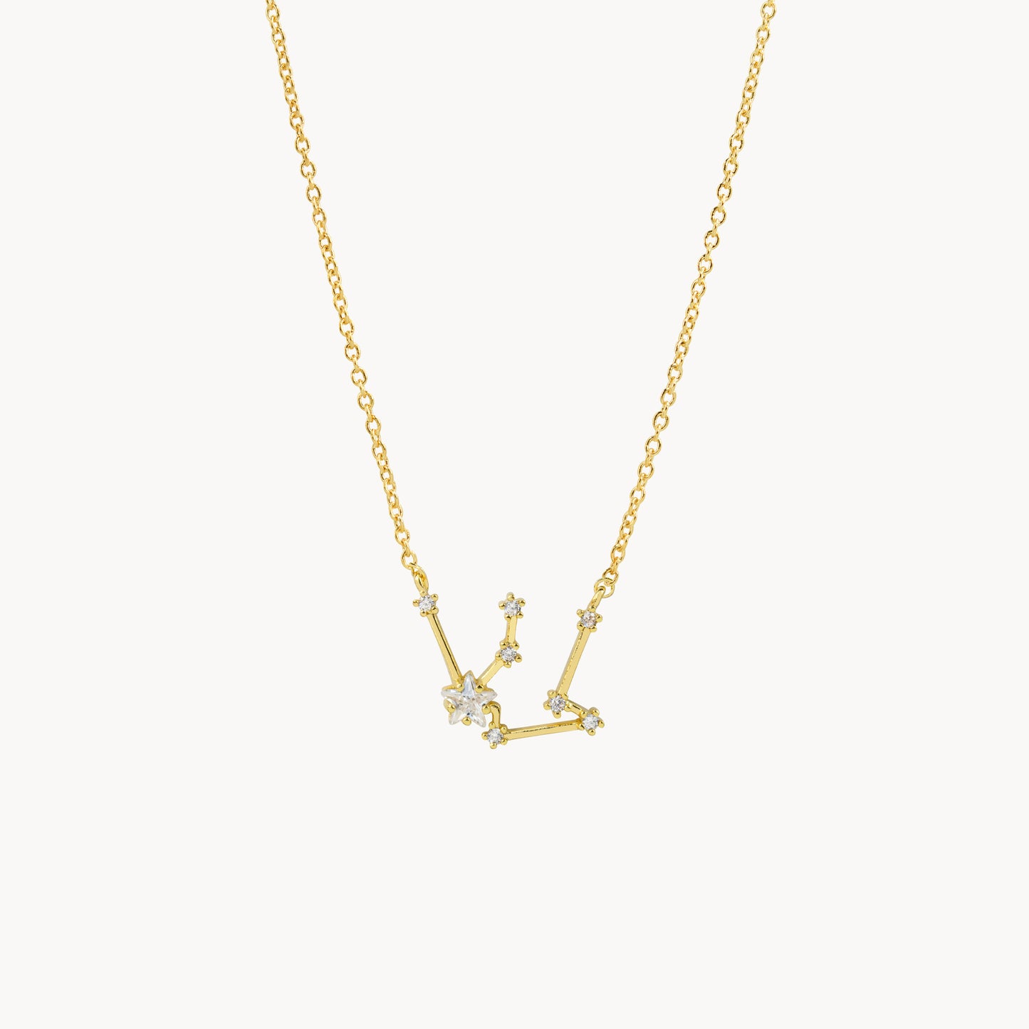 Zodiac Star Constellation Necklace aquarius gold