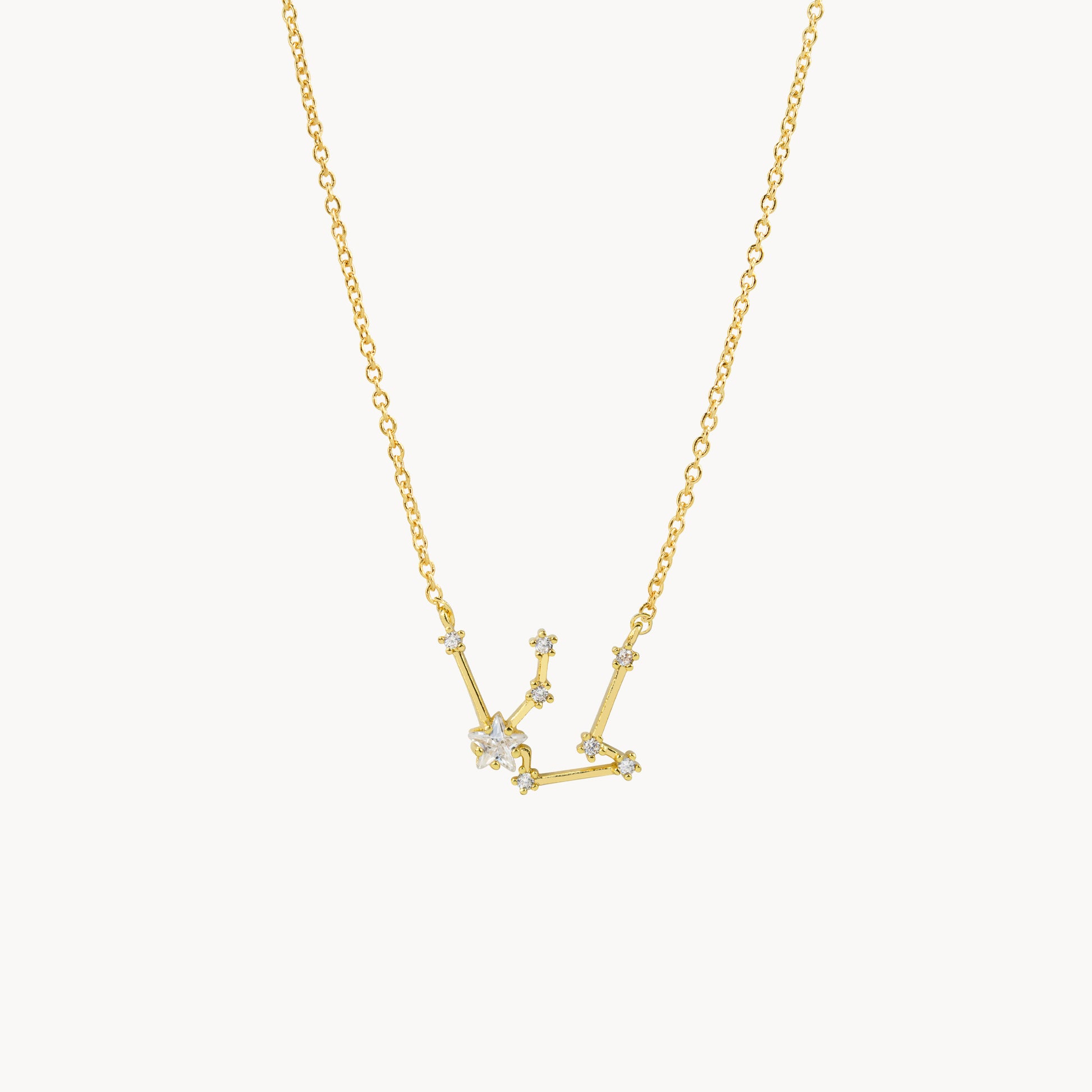 Zodiac Star Constellation Necklace aquarius gold