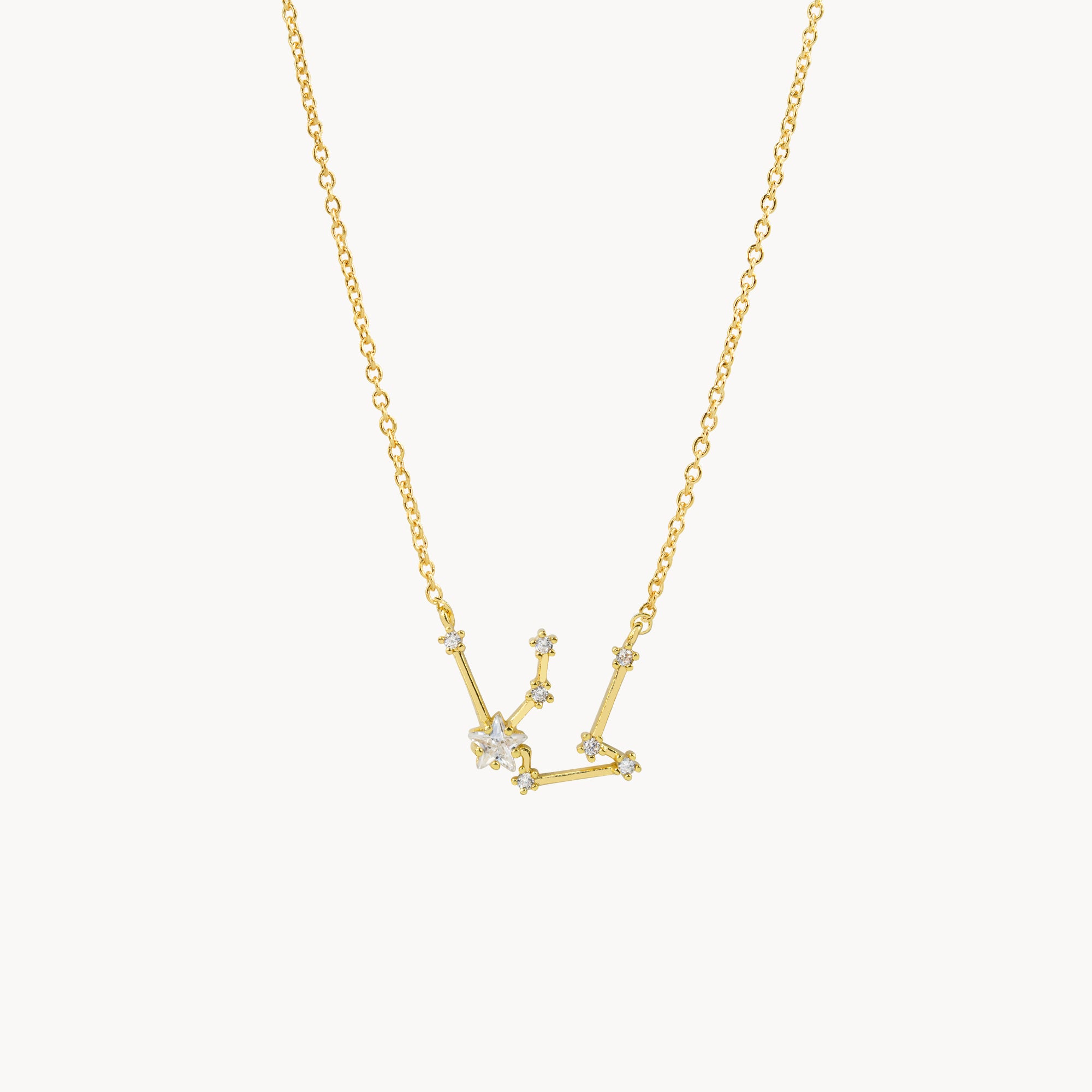 Zodiac Star Constellation Necklace aquarius gold