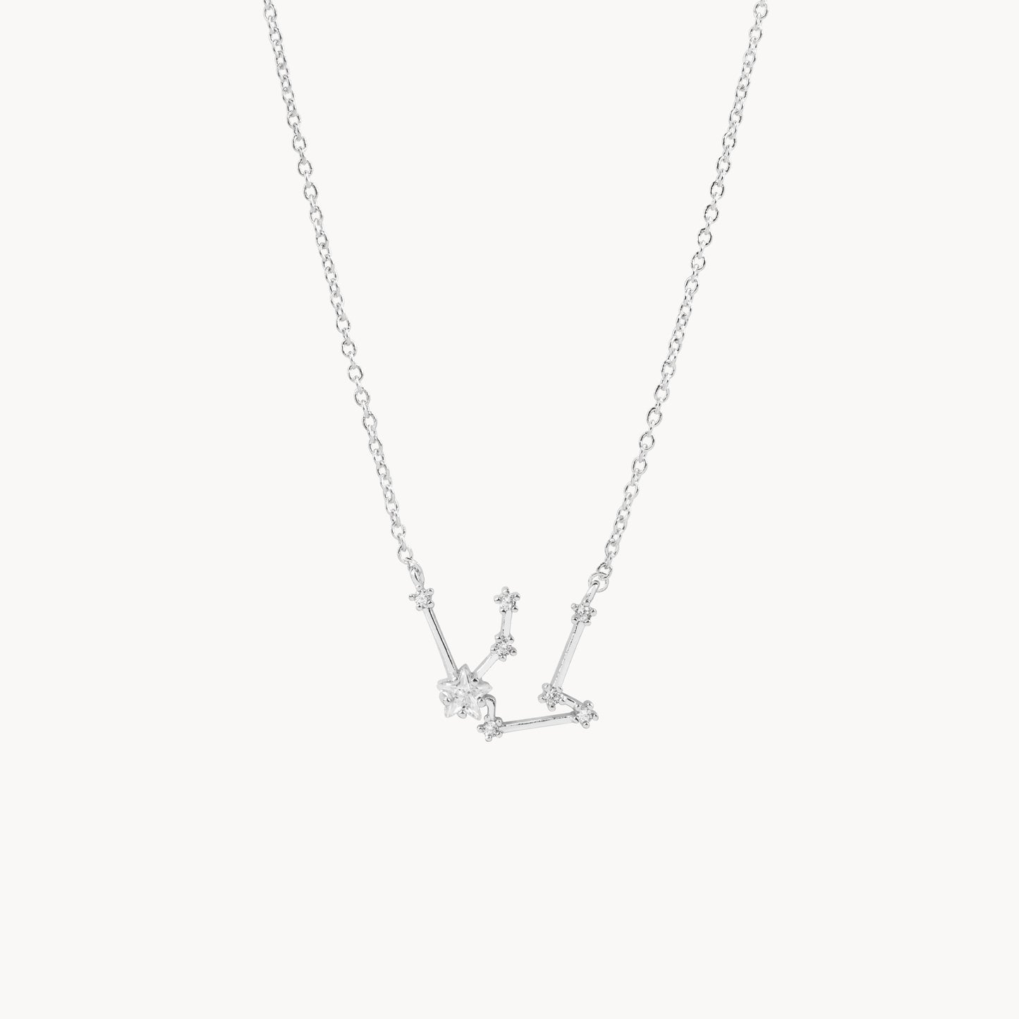 Zodiac Star Constellation Necklace aquarius silver