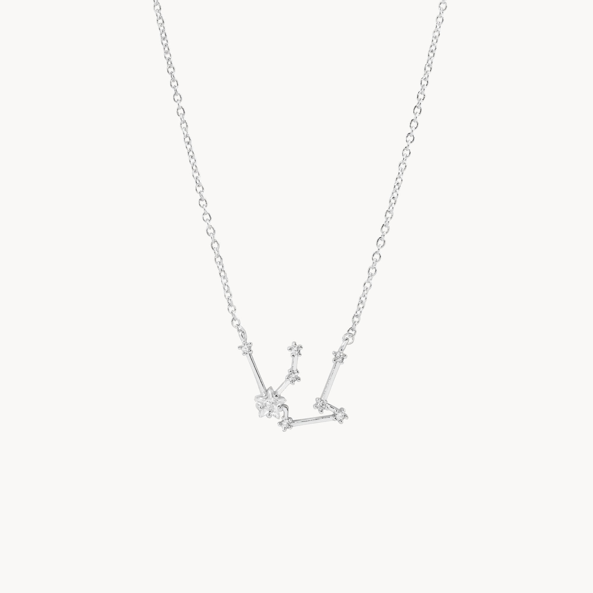 Zodiac Star Constellation Necklace aquarius silver