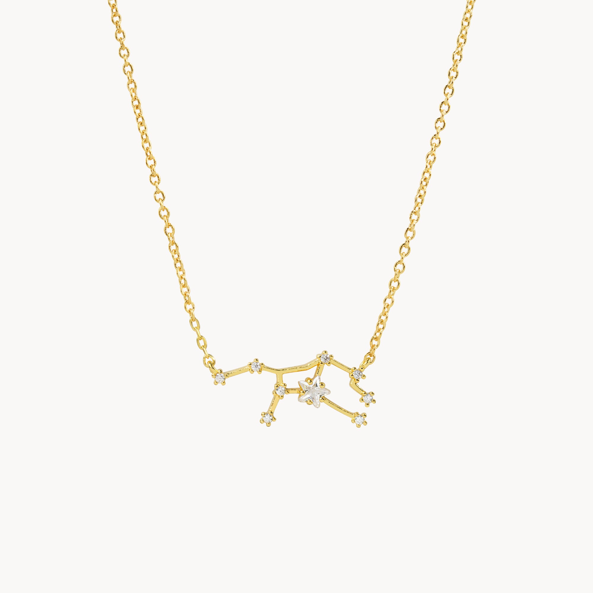 Zodiac Star Constellation Necklace virgo gold