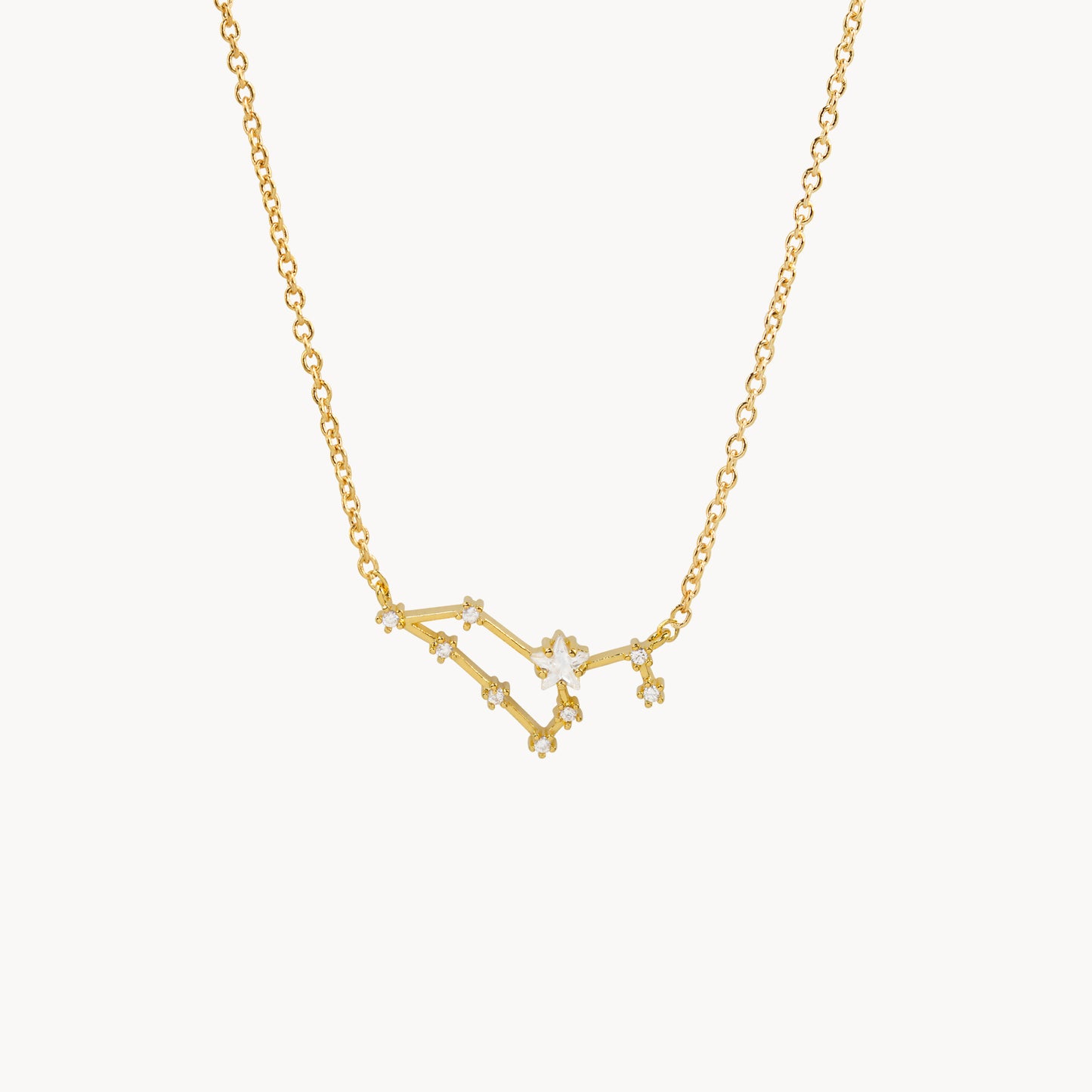 Zodiac Star Constellation Necklace leo gold