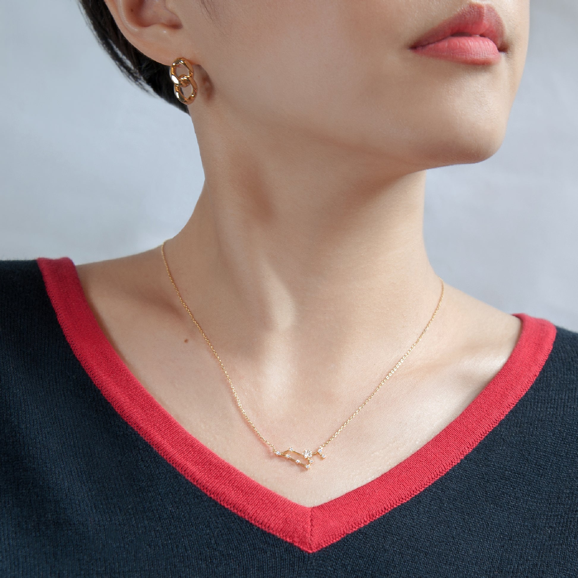 Zodiac Star Constellation Necklace leo gold 2