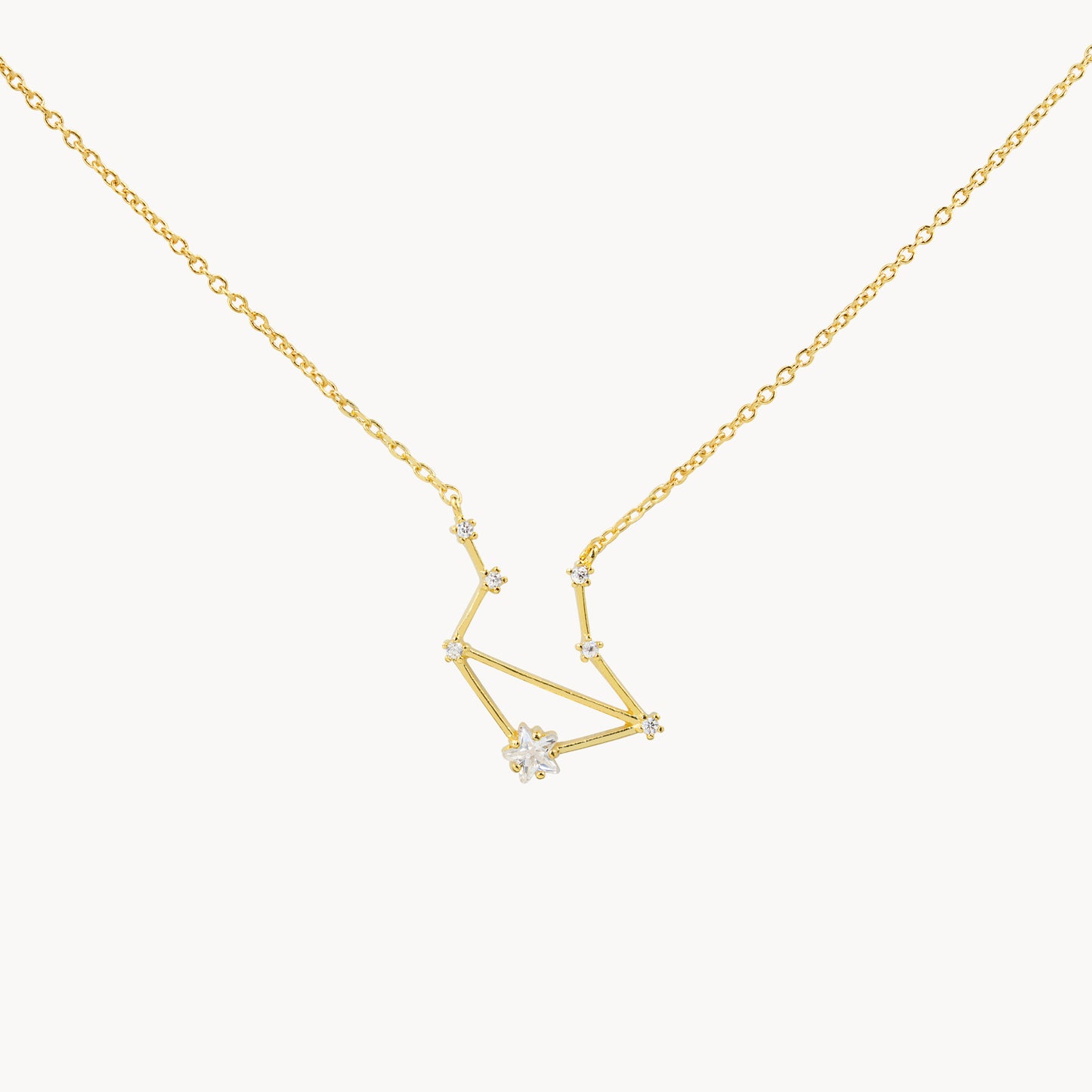 Zodiac Star Constellation Necklace libra gold