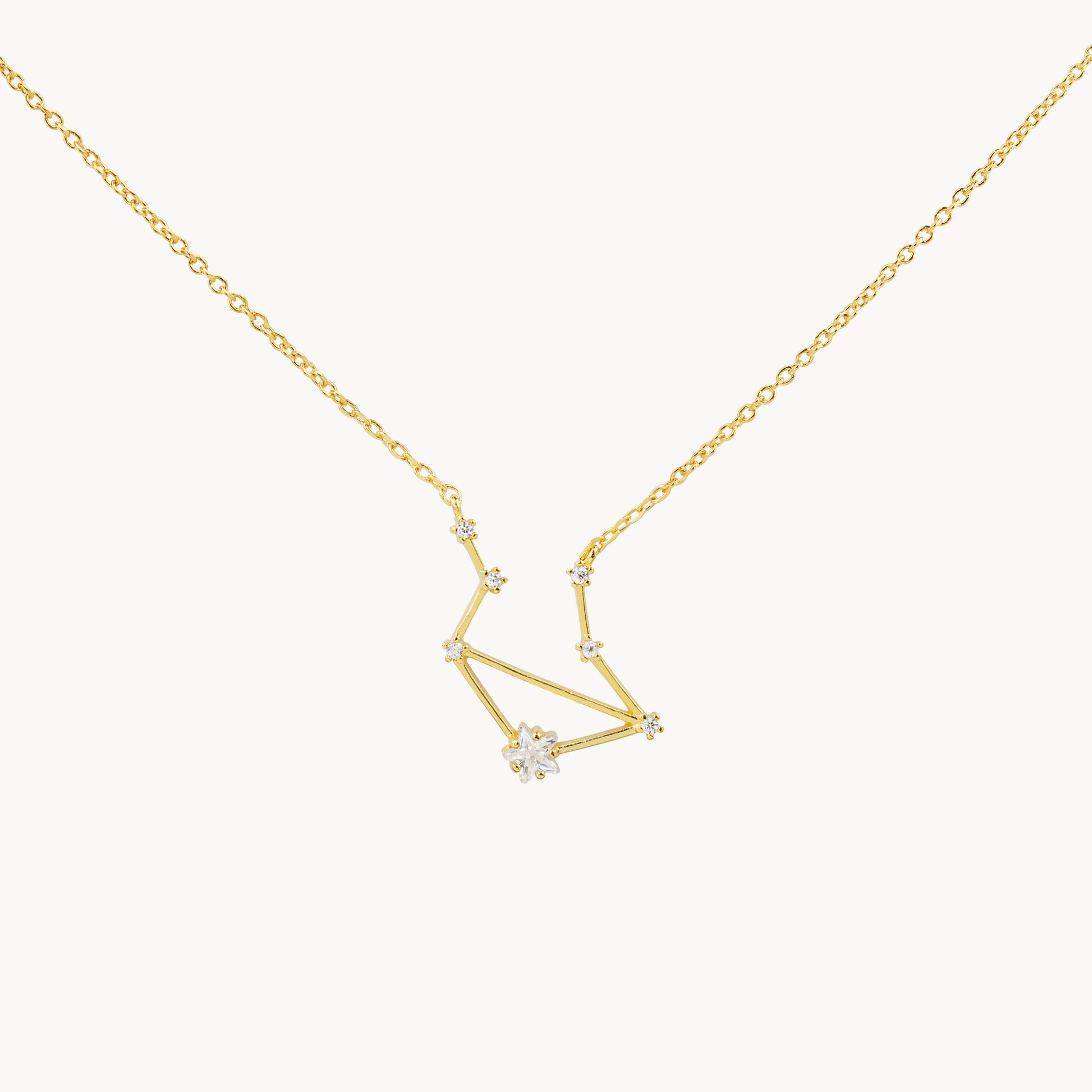 Zodiac Star Constellation Necklace libra gold