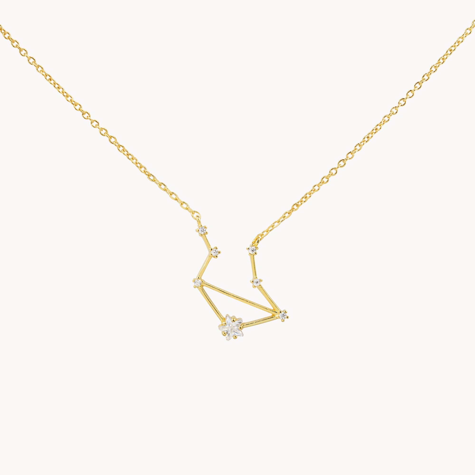 Zodiac Star Constellation Necklace libra gold
