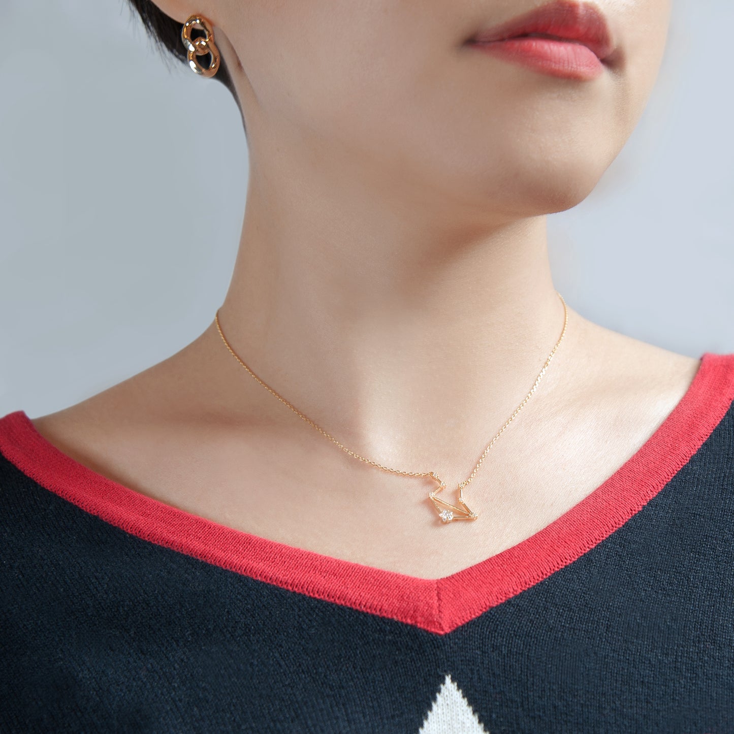 Zodiac Star Constellation Necklace libra gold 2