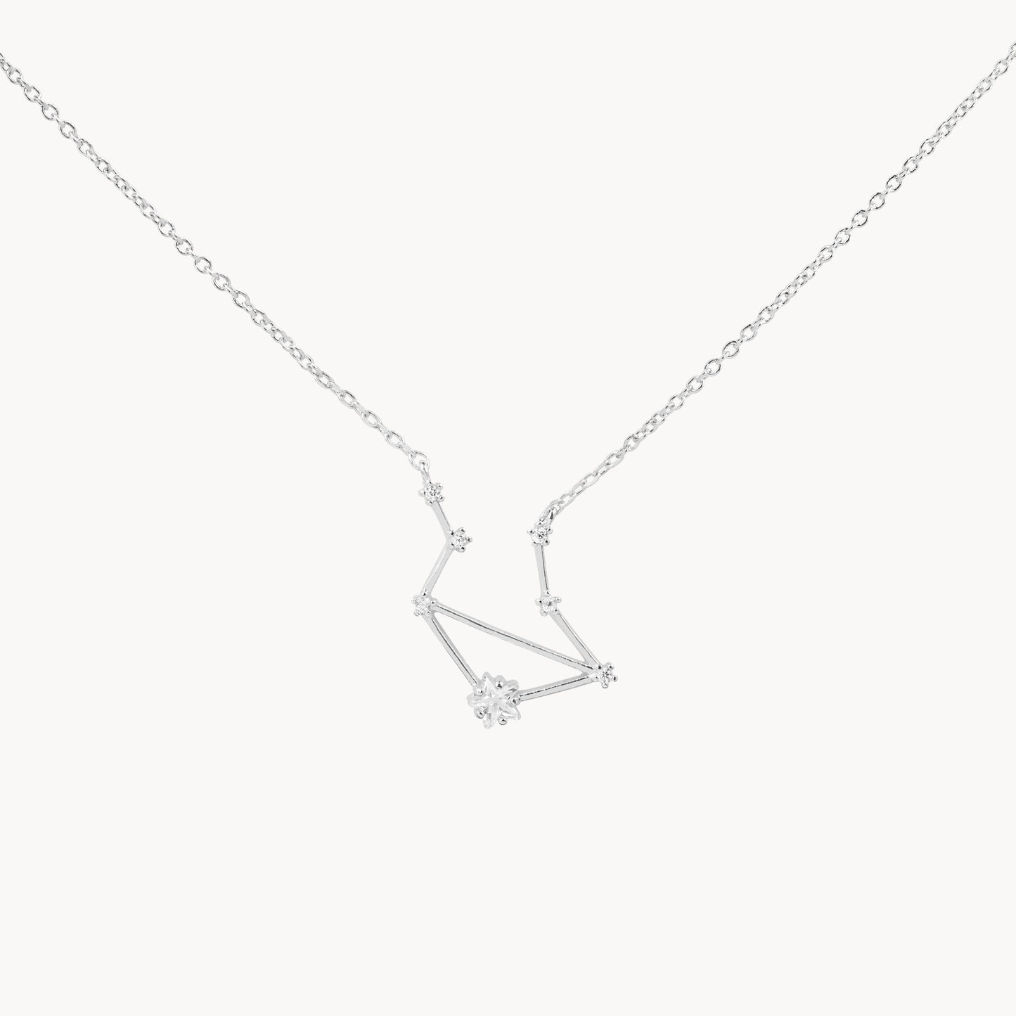 Zodiac Star Constellation Necklace libra silver
