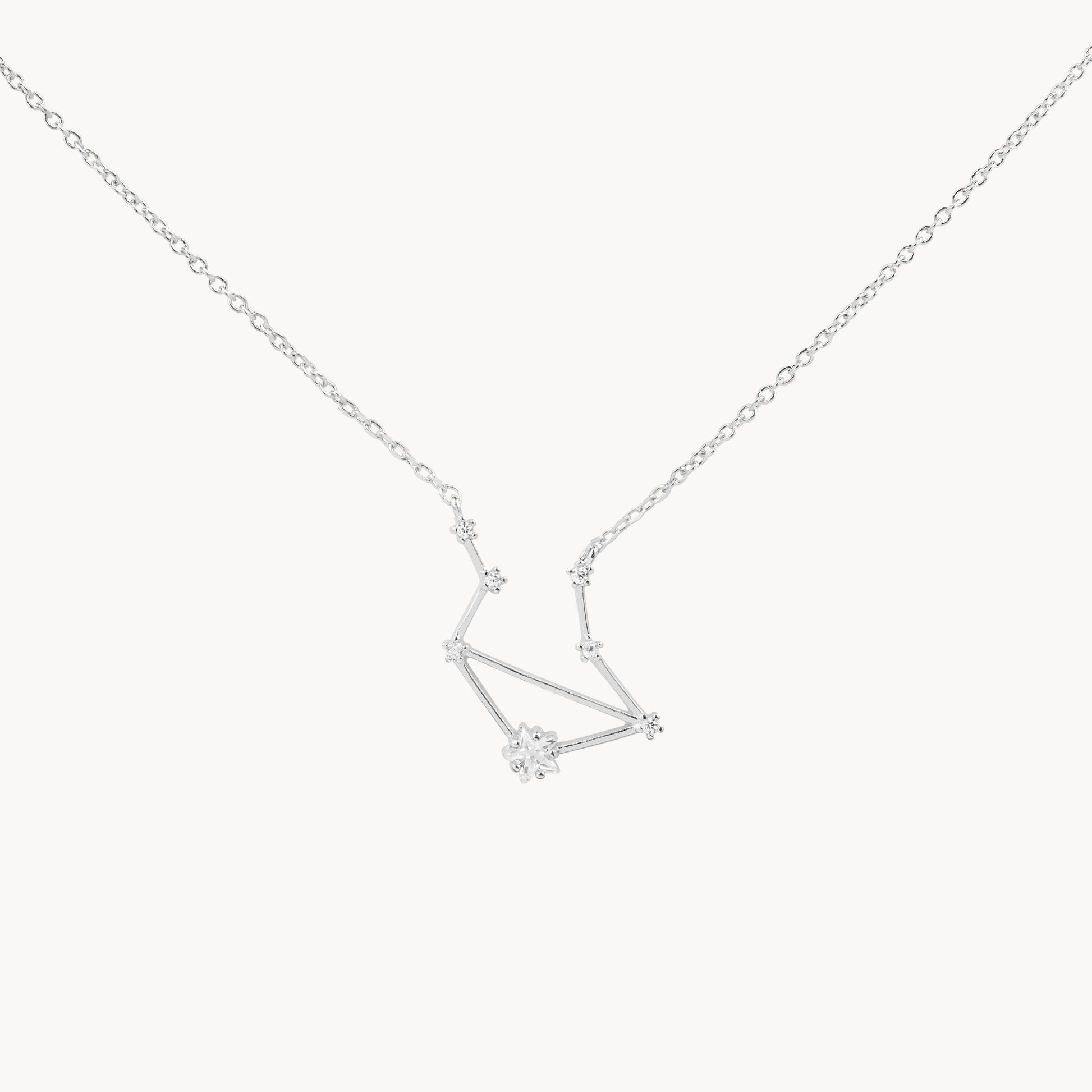 Zodiac Star Constellation Necklace libra silver