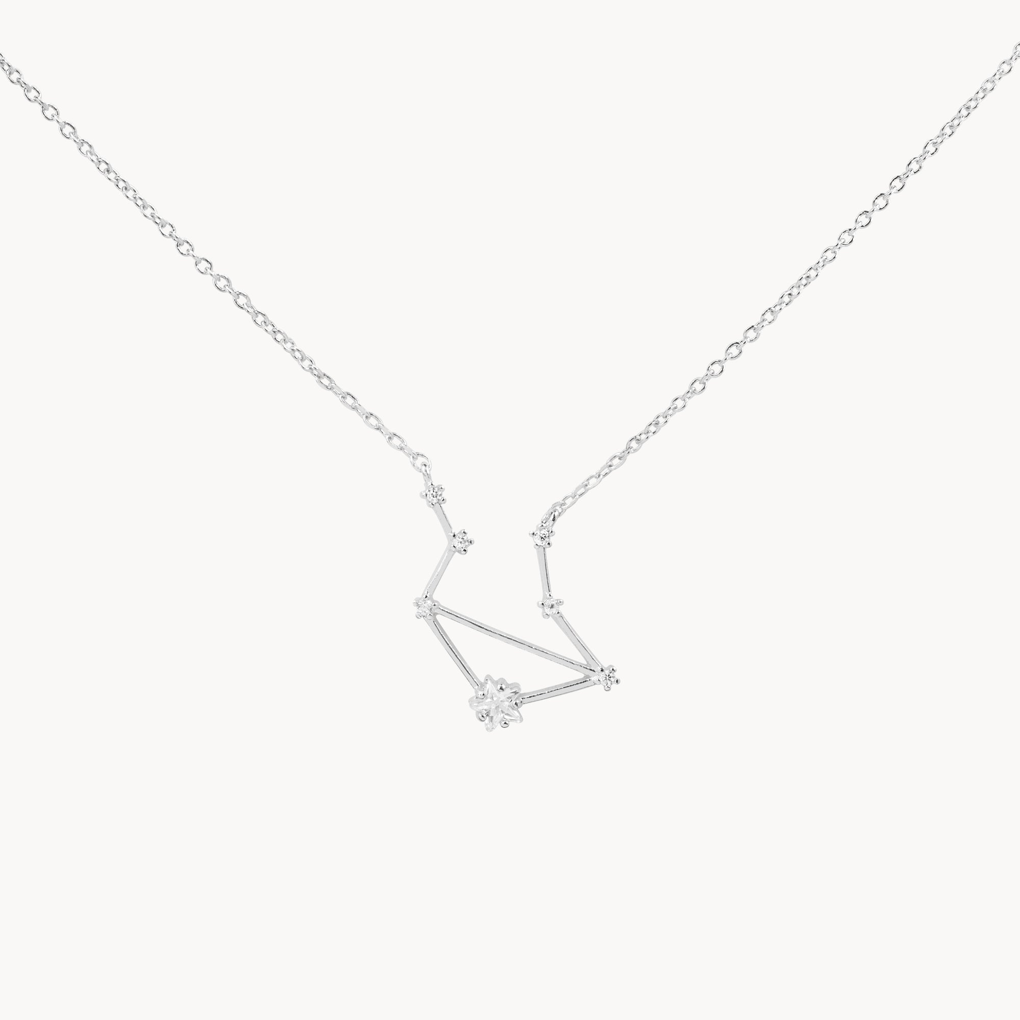 Zodiac Star Constellation Necklace libra silver