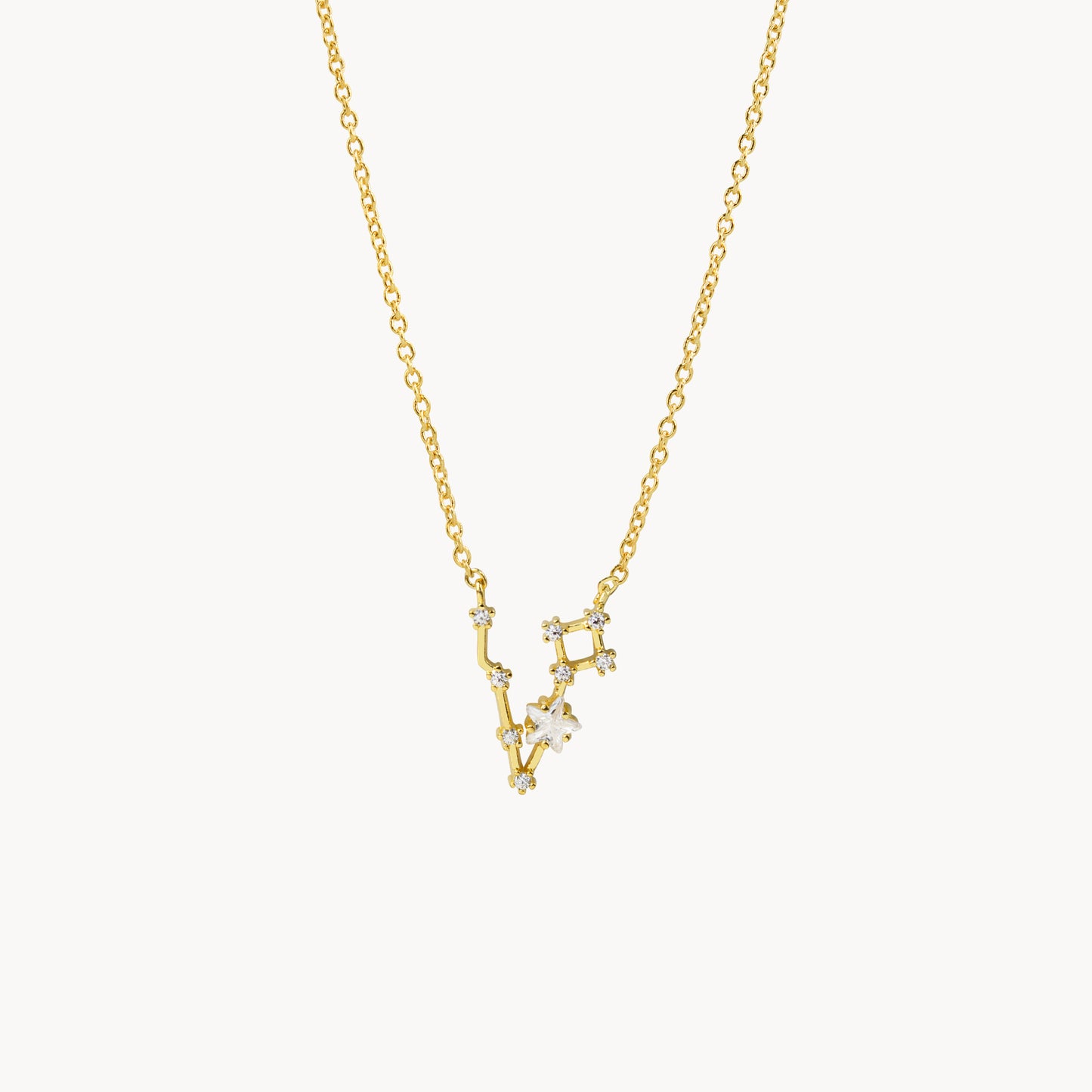 Zodiac Star Constellation Necklace pisces gold