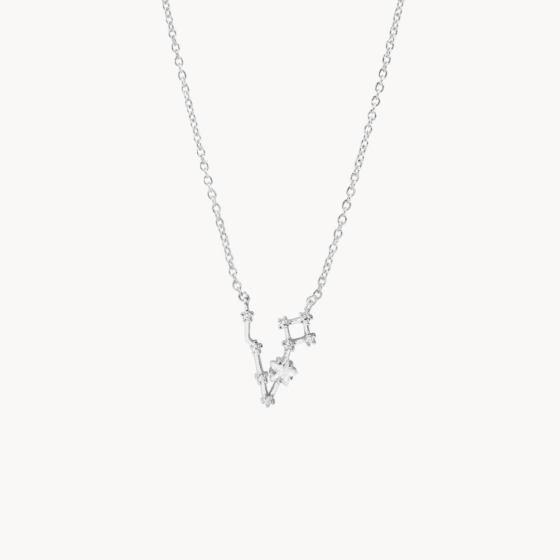 Zodiac Star Constellation Necklace pisces silver