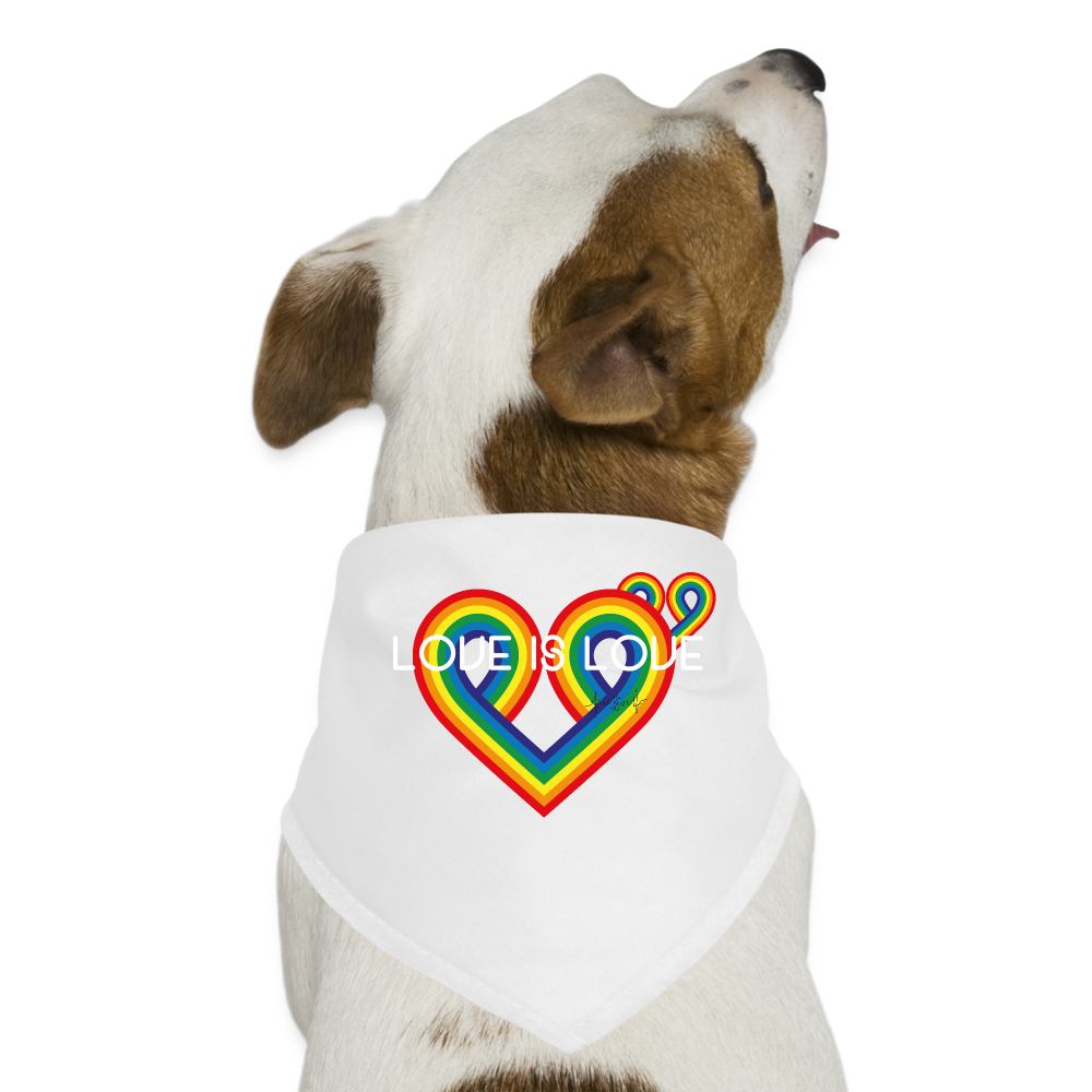 "Love is Love" Dog Bandana - white