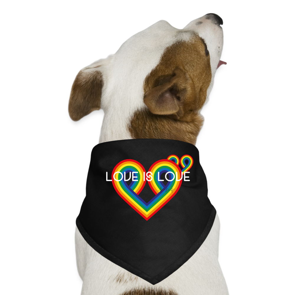 "Love is Love" Dog Bandana - black