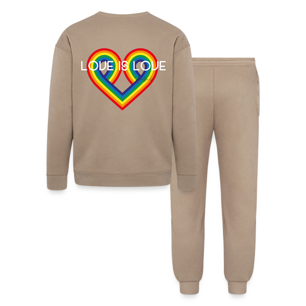 "Love is Love" Lounge Wear Set by Bella + Canvas - tan