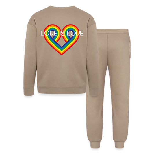 "Love is Love" Lounge Wear Set by Bella + Canvas - tan