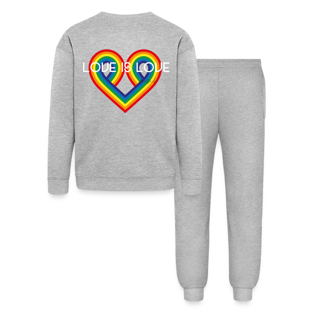 "Love is Love" Lounge Wear Set by Bella + Canvas - heather gray